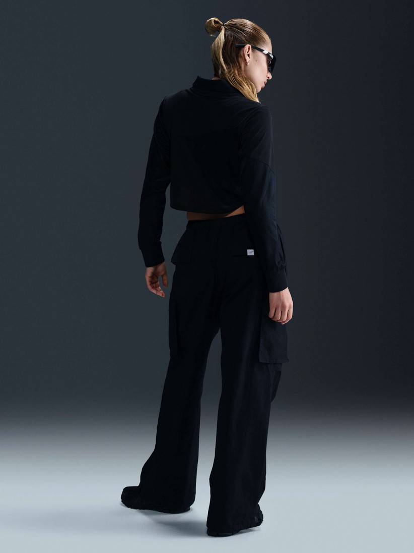 Nike Sportswear Cropped Black Long Sleeve Top For Women