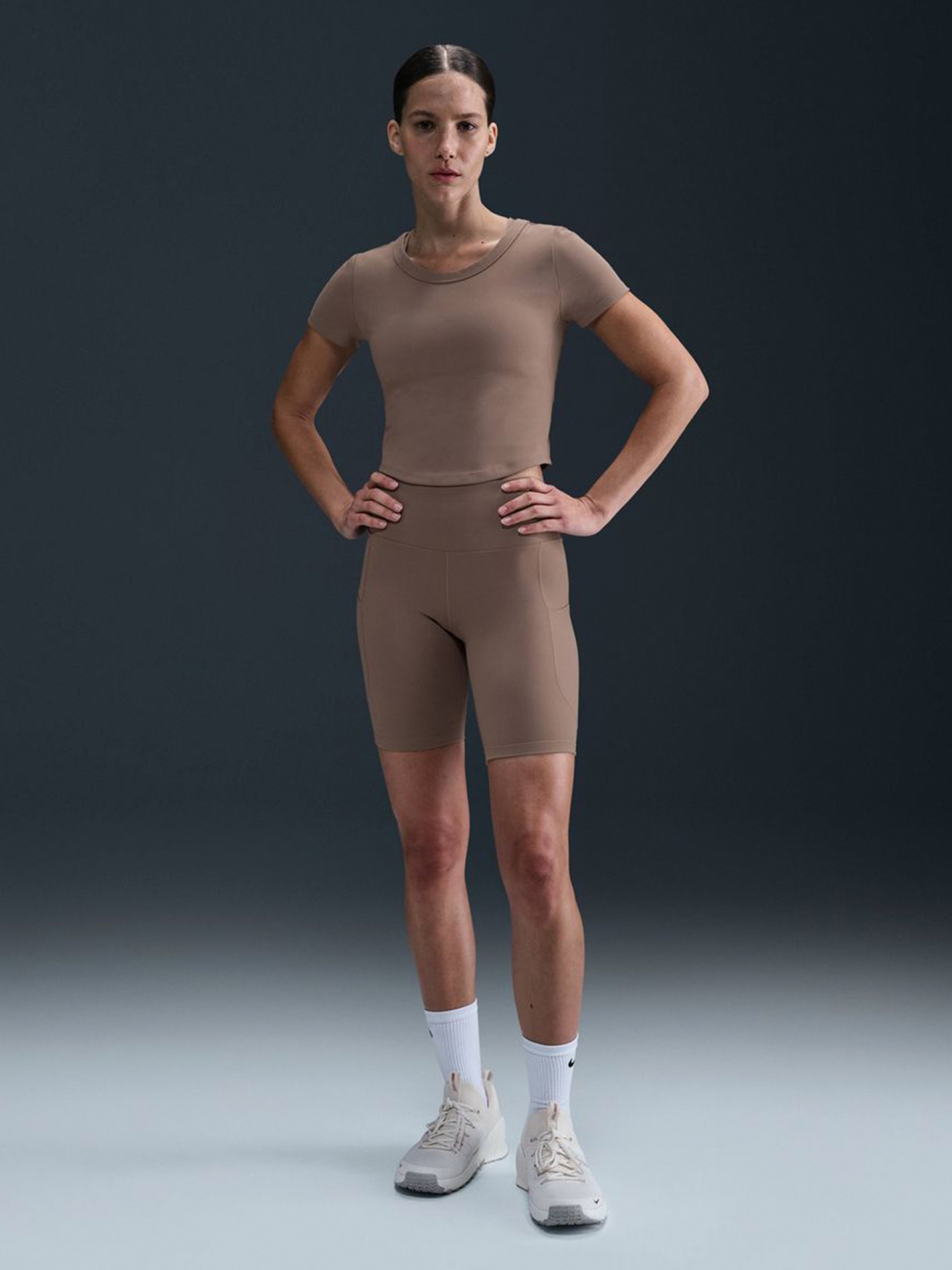 Nike One 20cm Brown Biker Shorts For Women