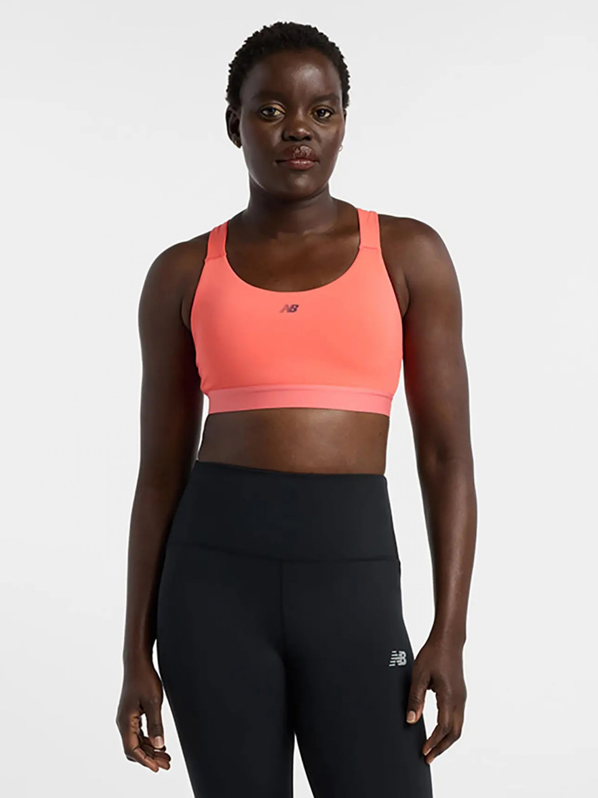 Sujetador Deportivo New Balance Essential Train Sujeción Media Salmón