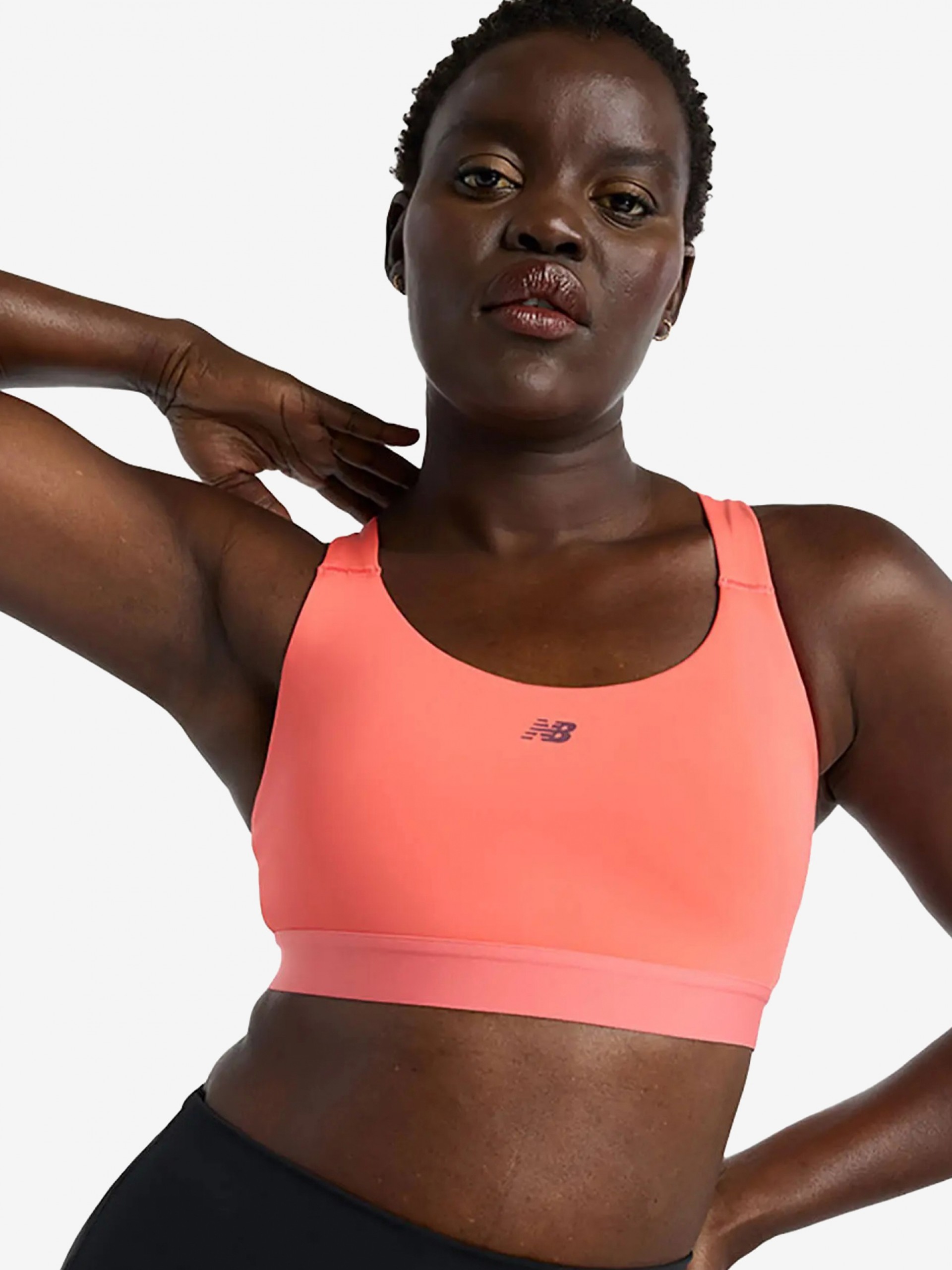 Sujetador Deportivo New Balance Essential Train Sujeción Media Salmón