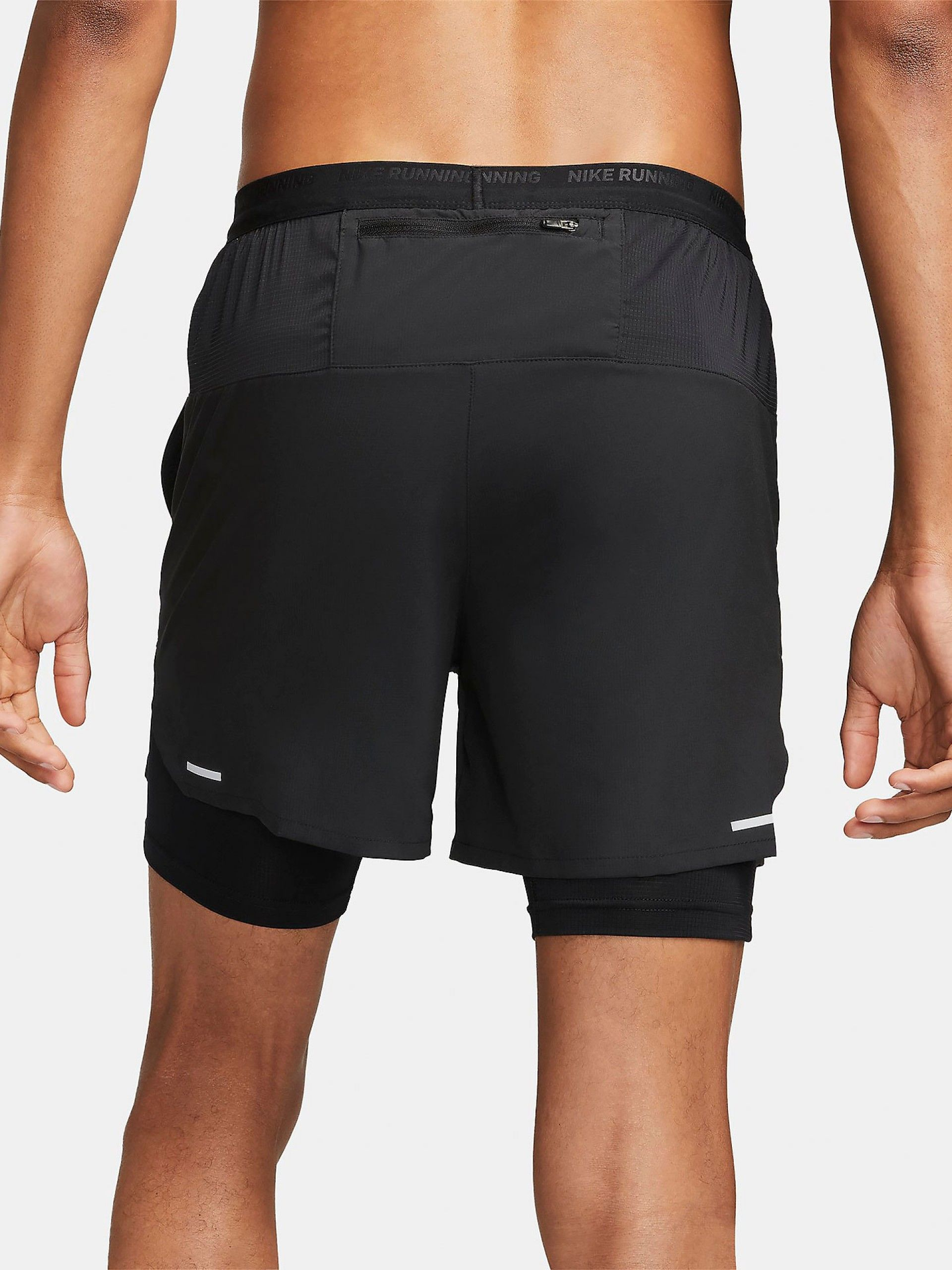 Pantalones Cortos de Running Nike Dri-FIT Stride Hybrid 13cm Negros Para Hombre