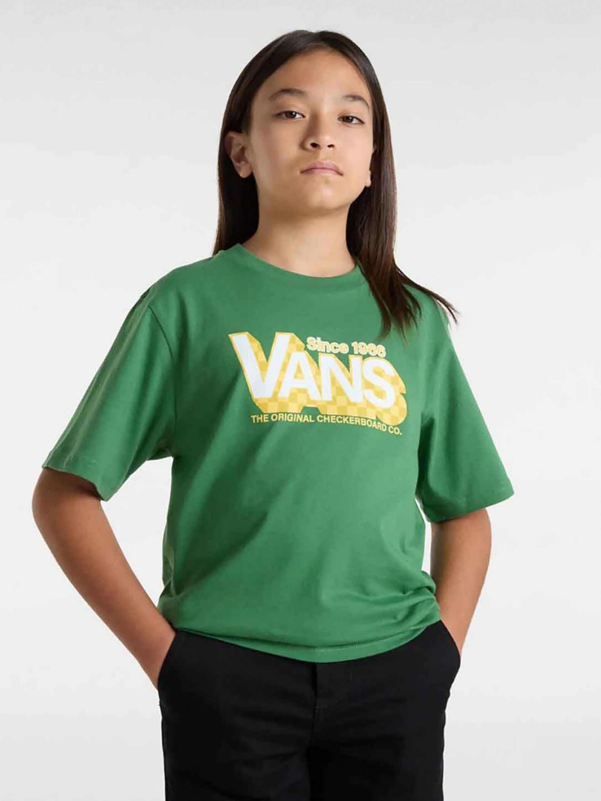 T-shirt Vans Checker Drop Kids Verde