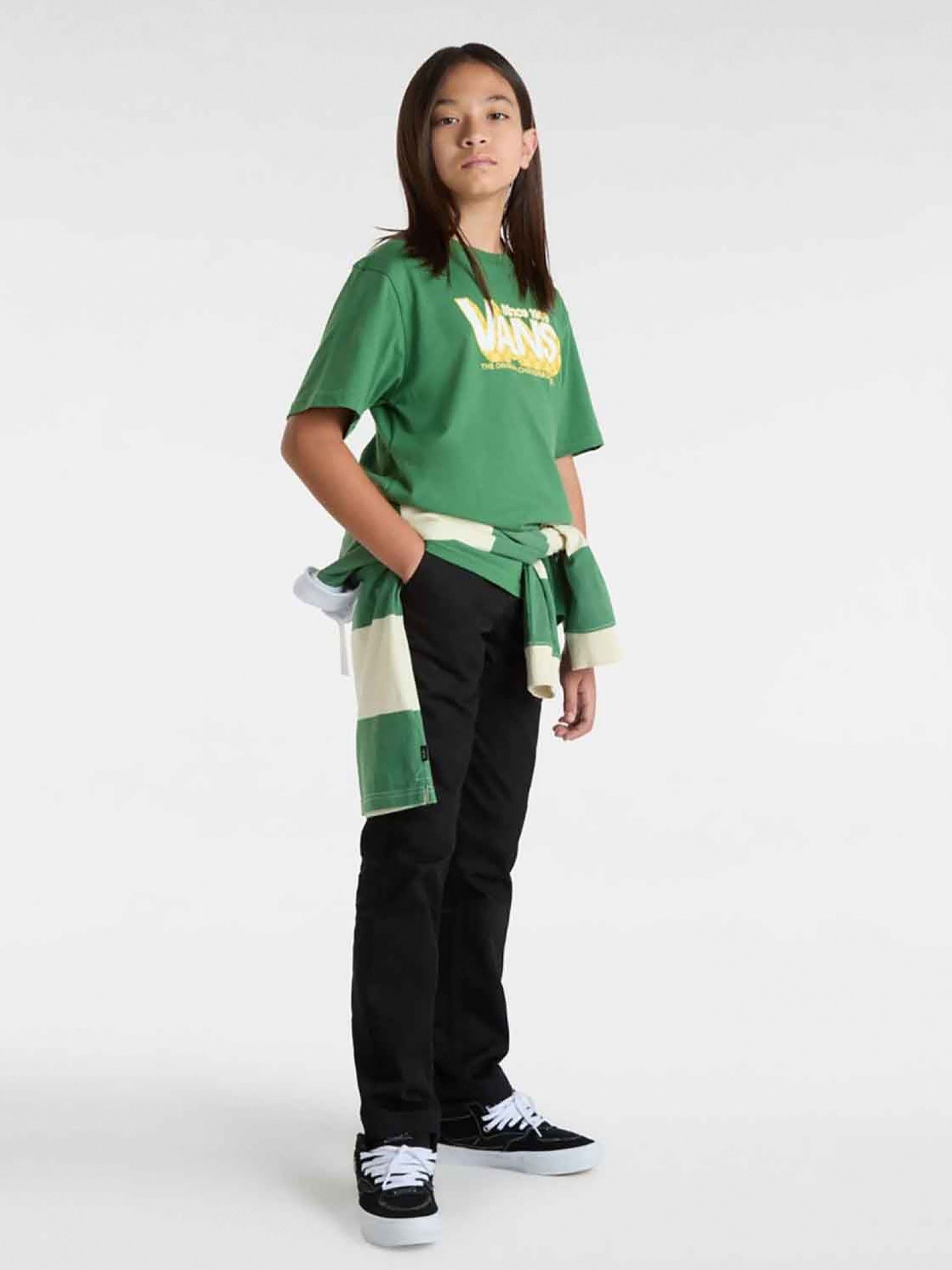 Camiseta Vans Checker Drop Kids Verde