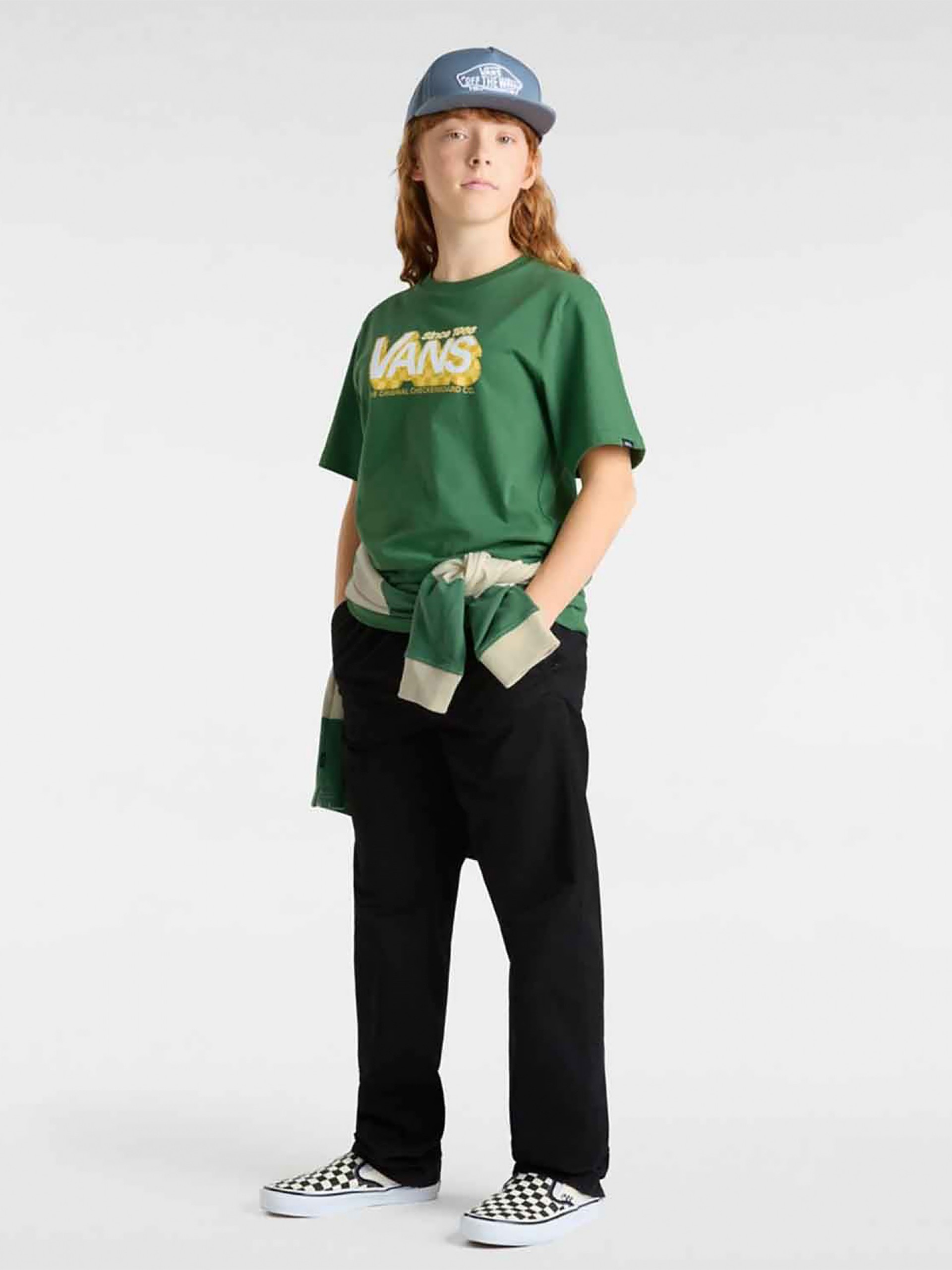 T-shirt Vans Checker Drop Kids Verde