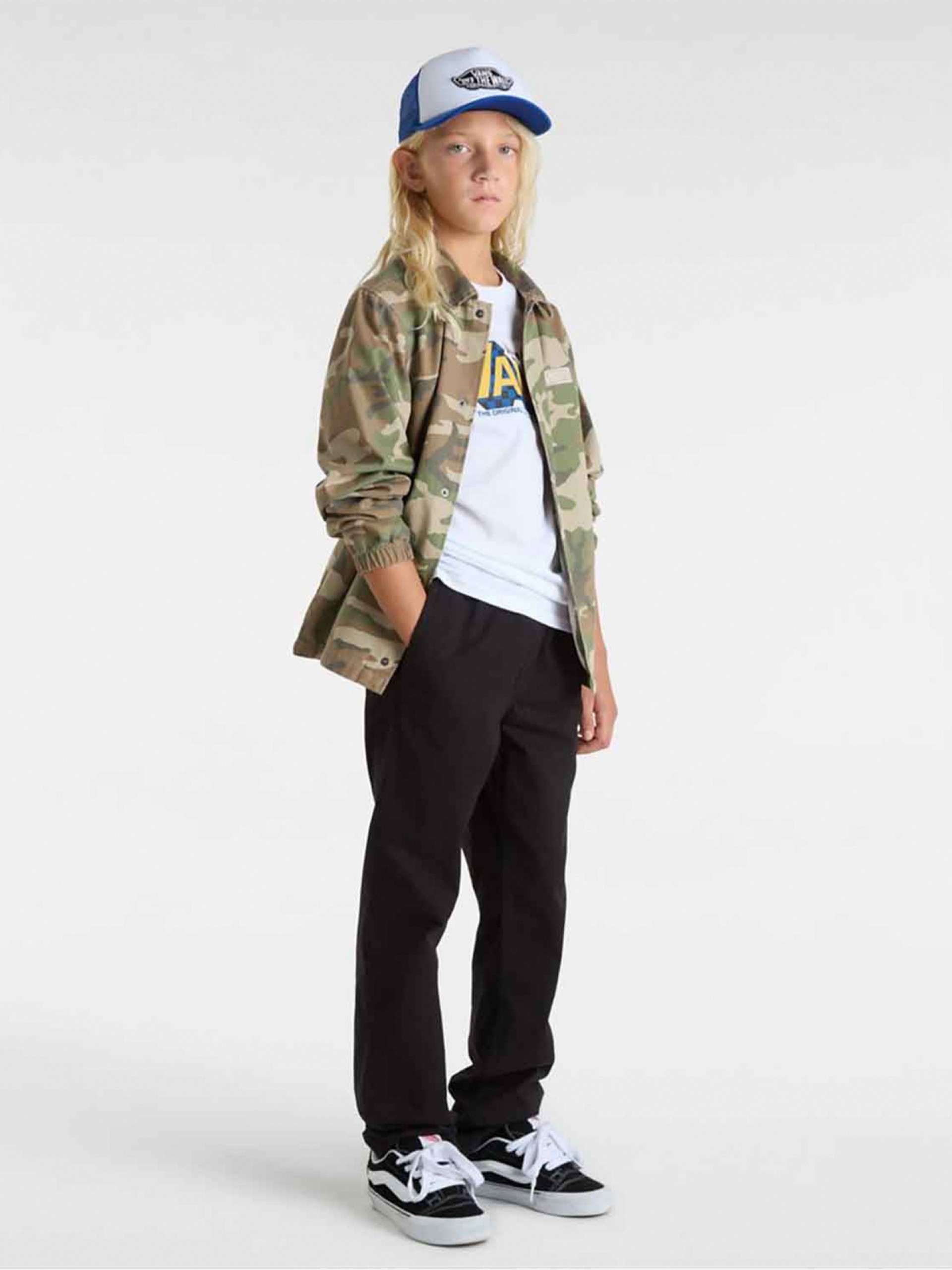 T-shirt Vans Checker Drop Kids Branca