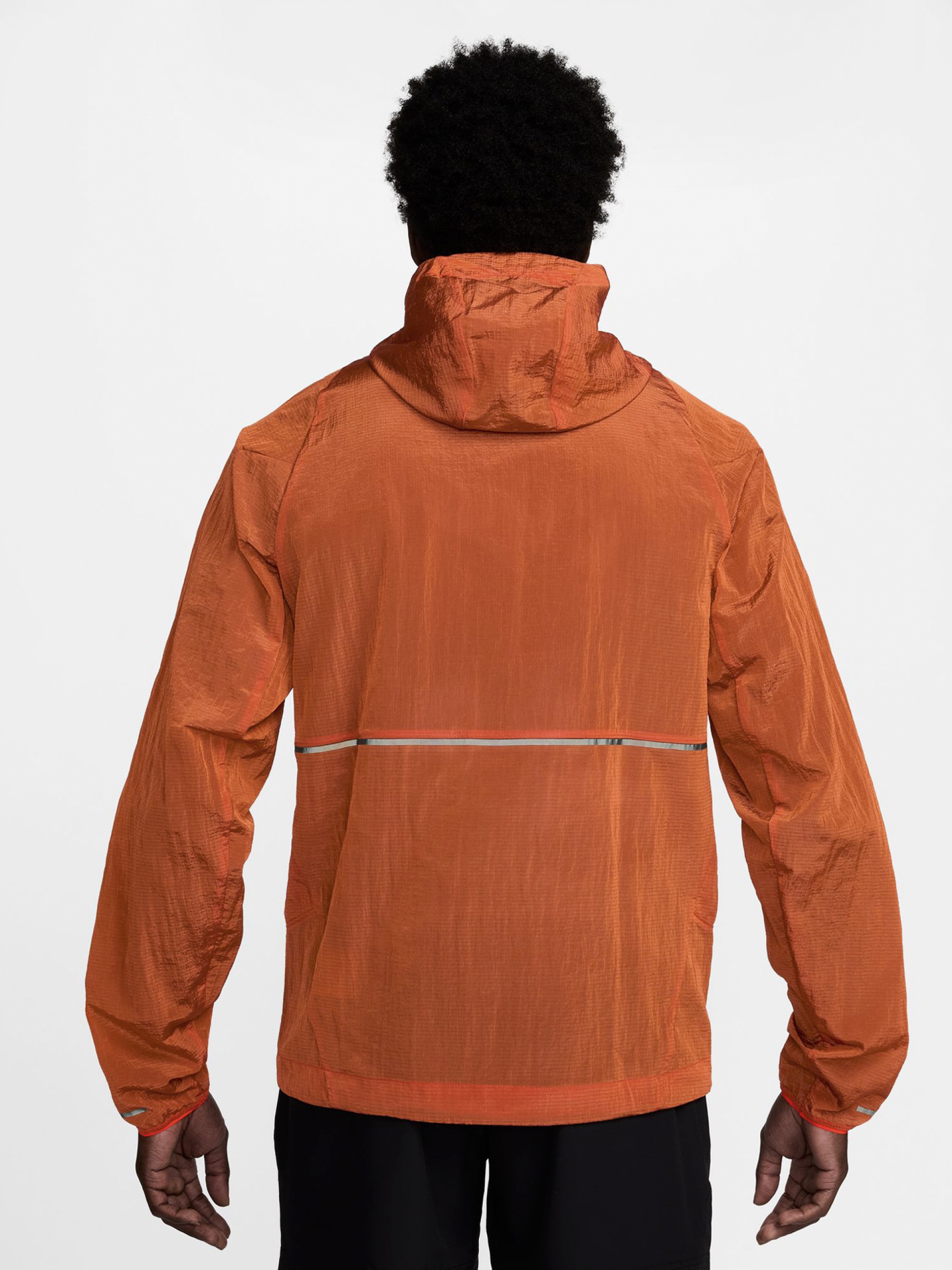 Chaqueta Cortavientos con Capucha de Running Nike Repel Division Windrunner Naranja Para Hombre