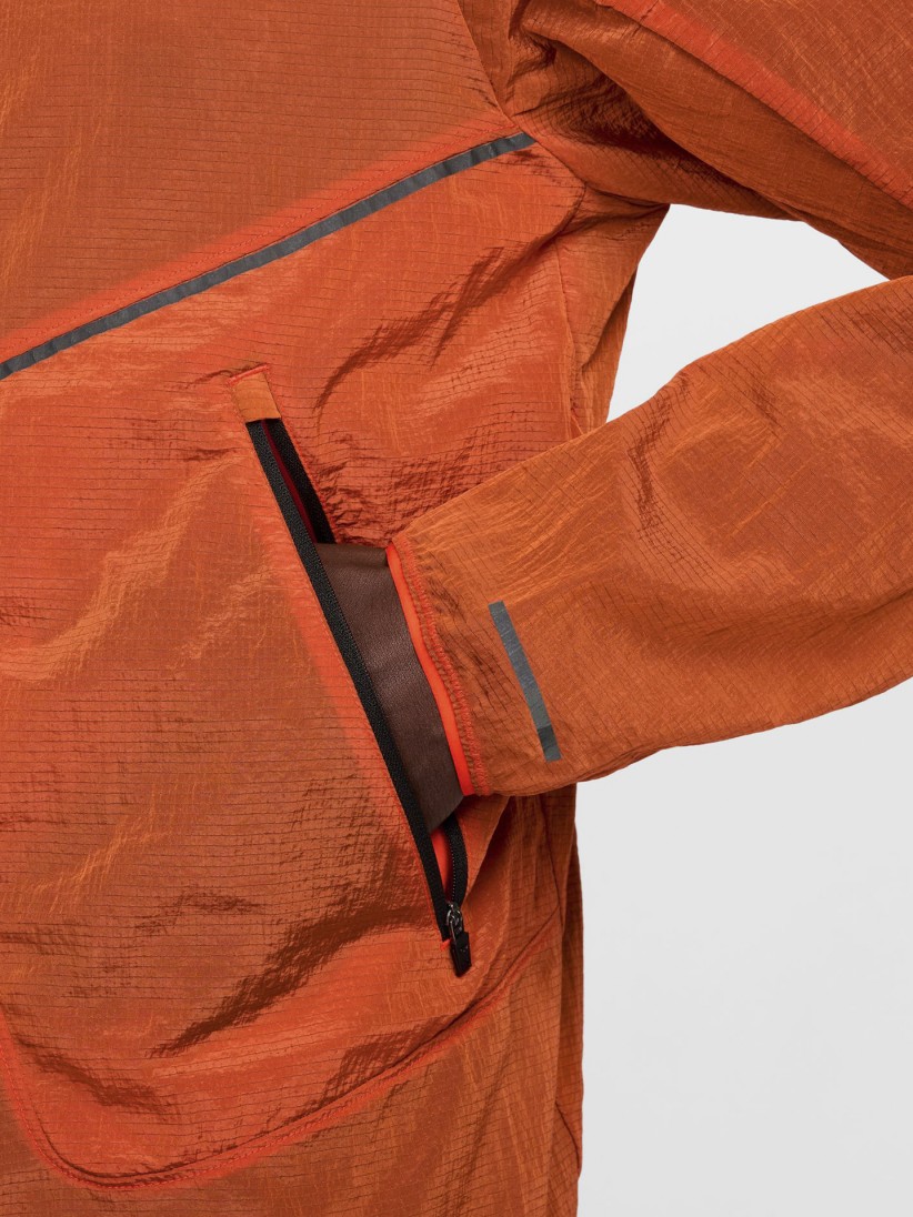 Casaco Corta-Vento com Capuz de Running Nike Repel Division Windrunner Laranja Para Homem