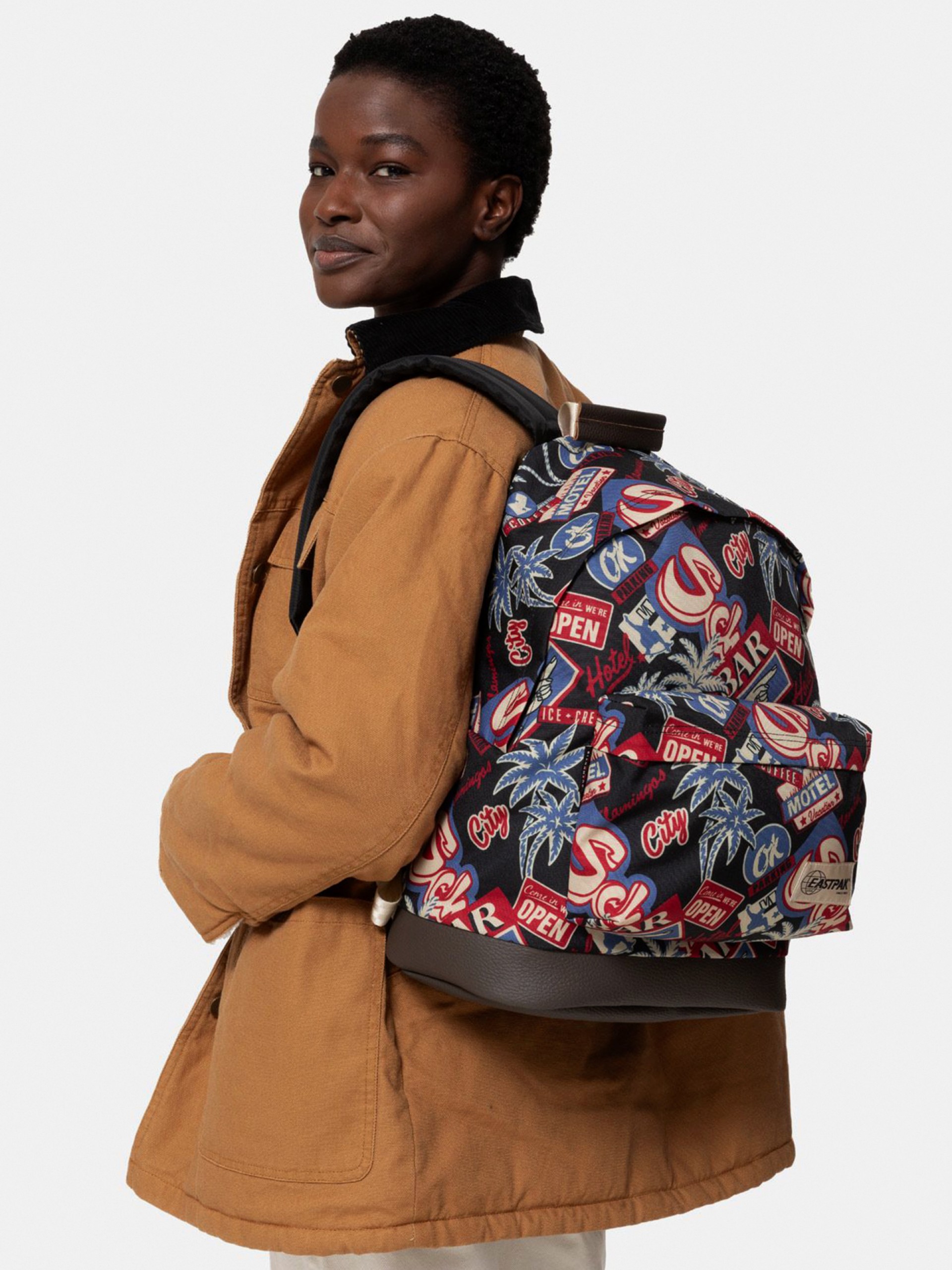 Mochila Escolar Eastpak Wyoming Road To Print Com Padrão