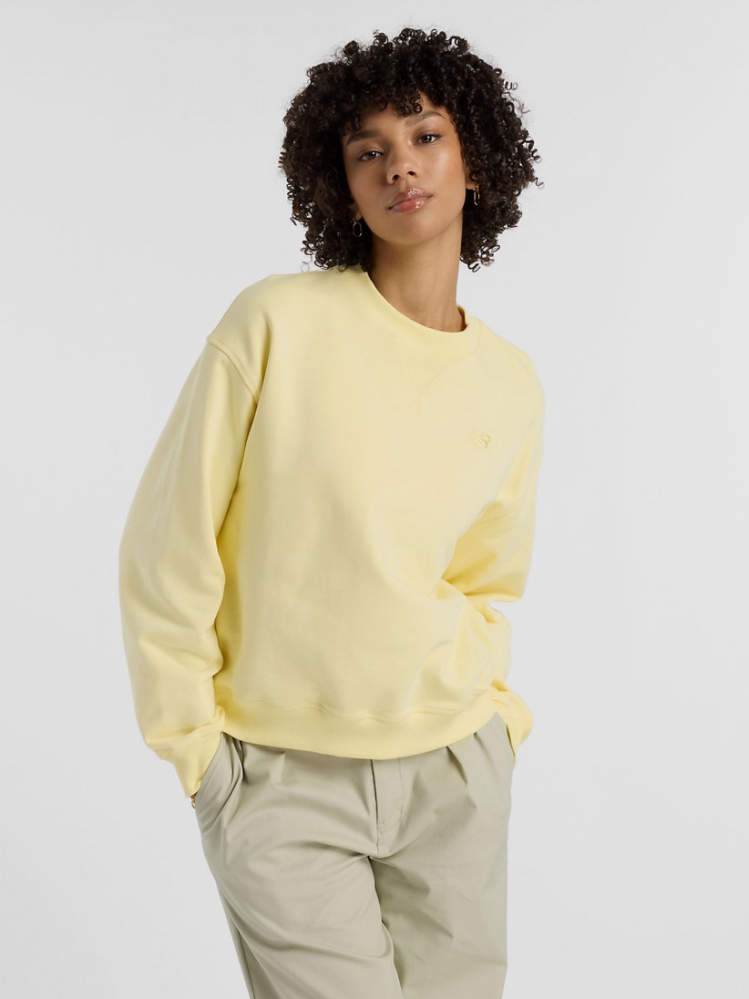 New Balance Athletics French Terry Crew Yellow Sweater