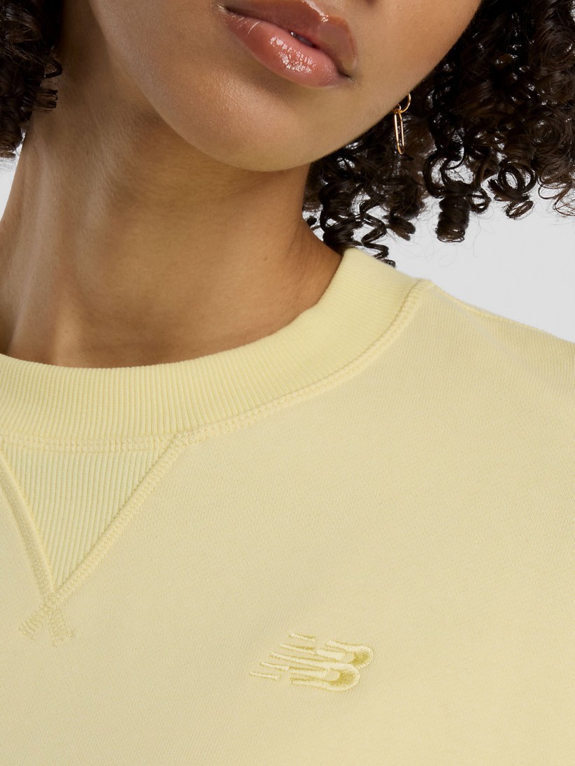 New Balance Athletics French Terry Crew Yellow Sweater