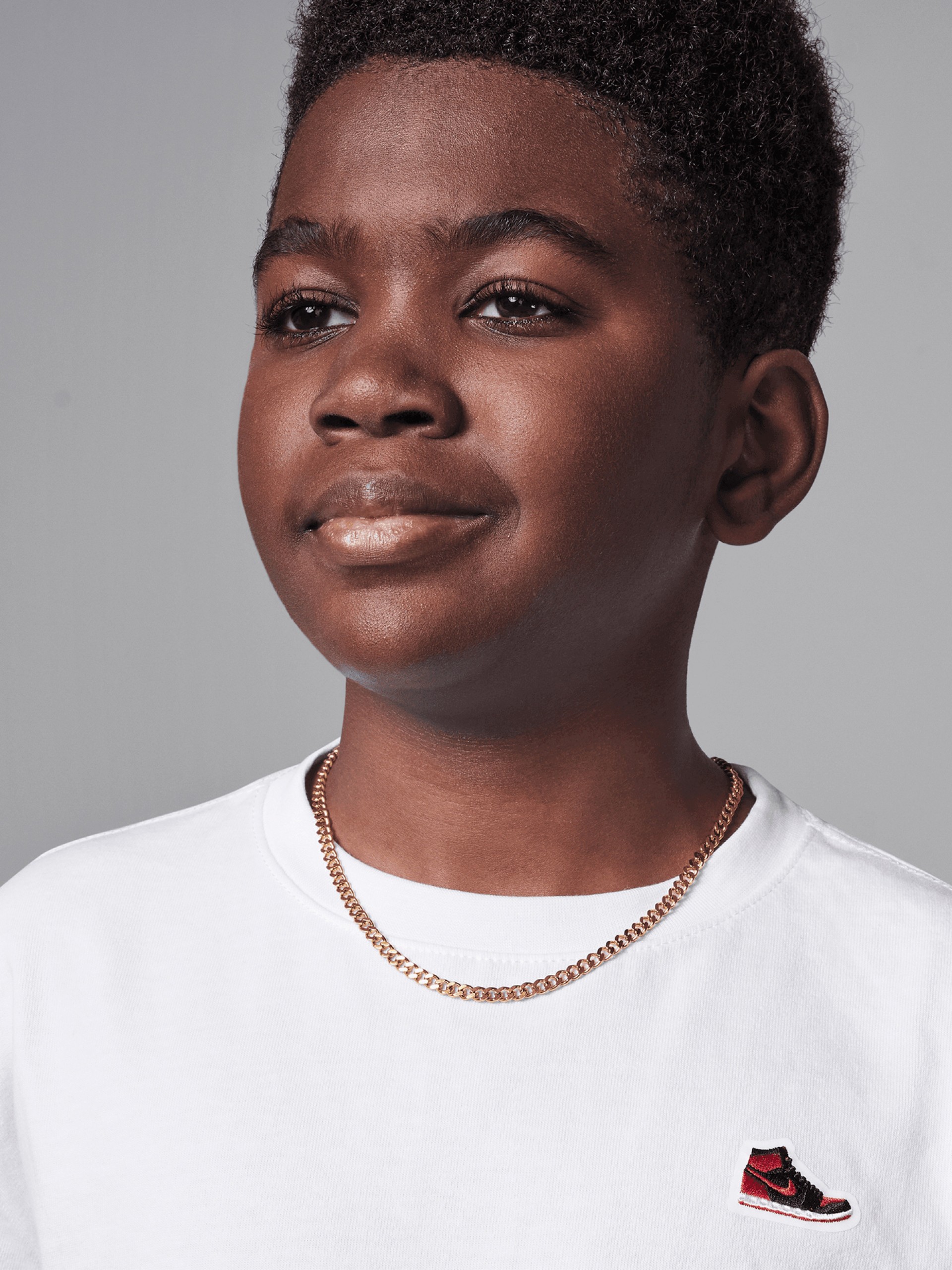 Camiseta Nike Air Jordan 1 Patch Júnior Blanca