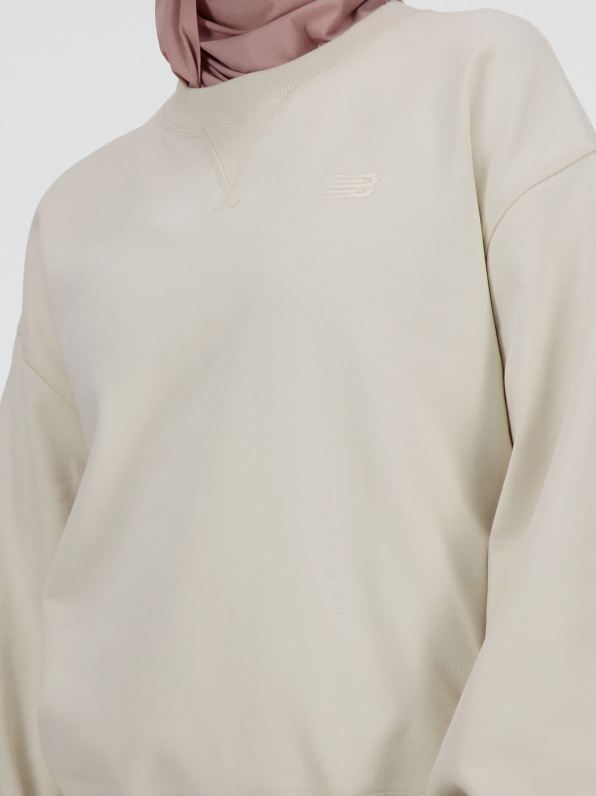 New Balance Athletics French Terry Crew Beige Sweater