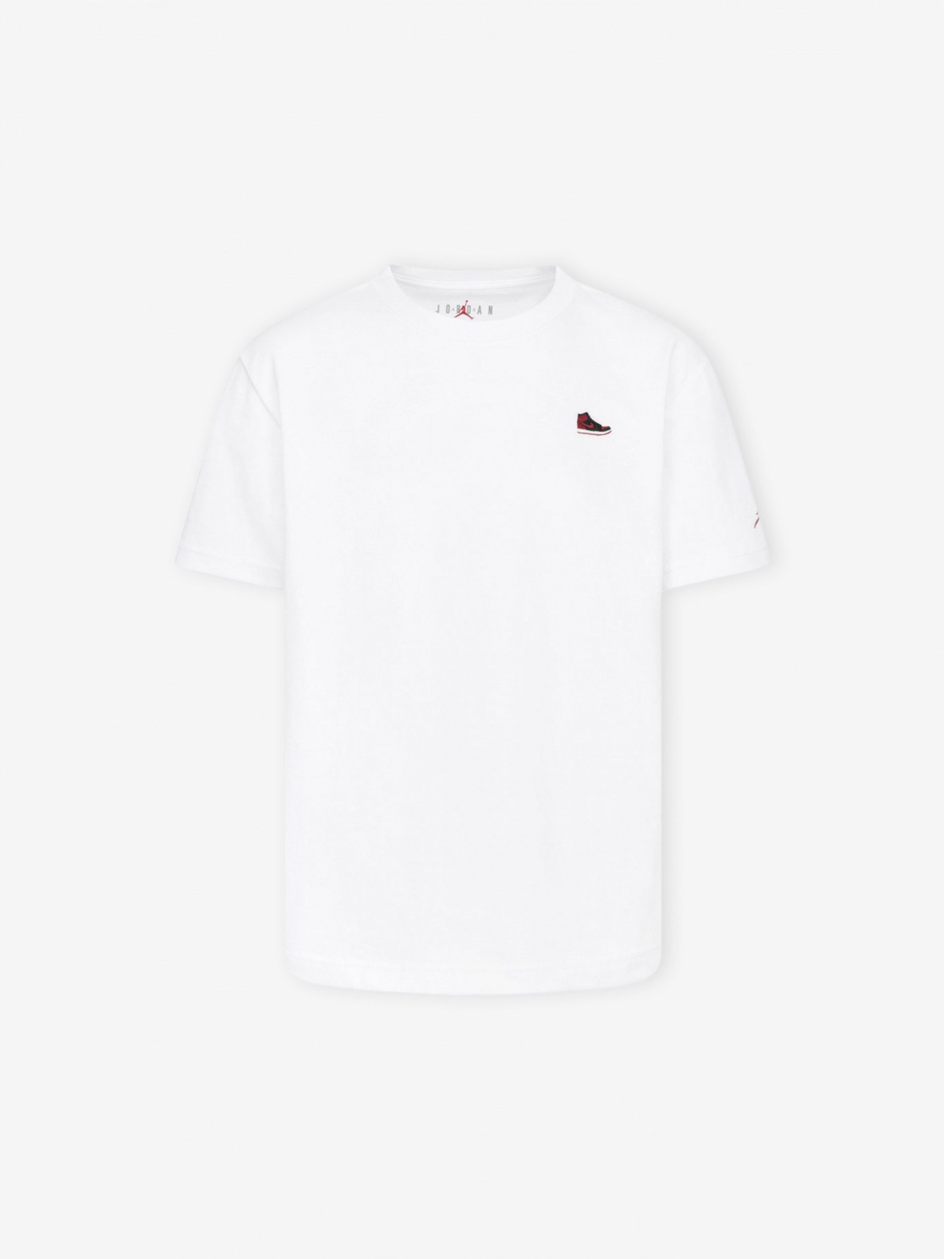 Camiseta Nike Air Jordan 1 Patch Júnior Blanca
