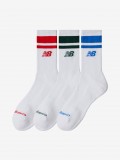 New Balance Everyday Stripe Midcalf White Socks (3 Pairs)