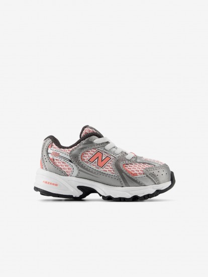 New Balance IZ530 V1 Silver and Coral Sneakers