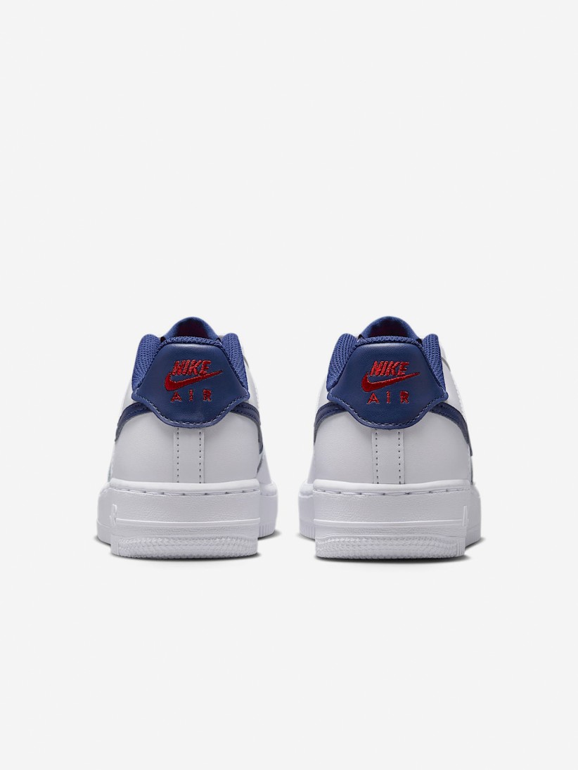 Sapatilhas Nike Air Force 1 Brancas e Azuis Jnior