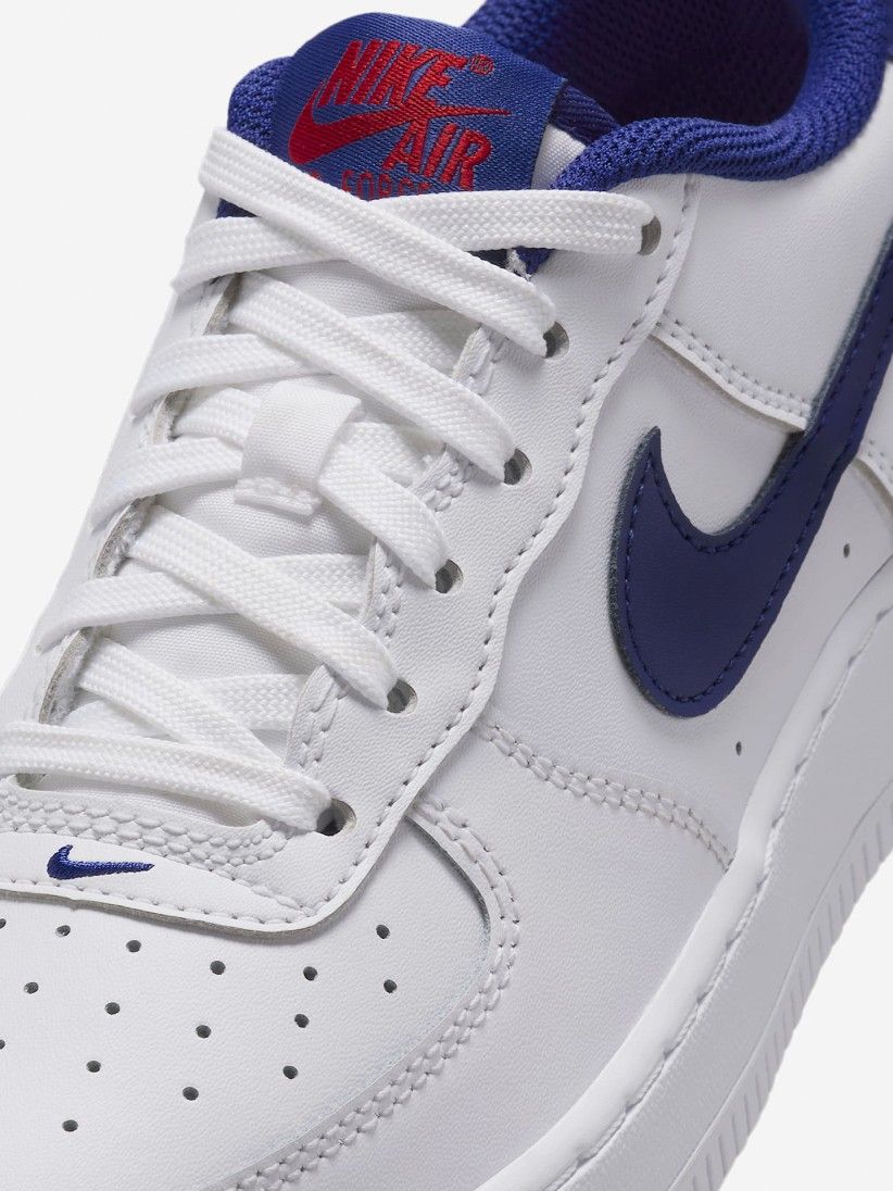 Sapatilhas Nike Air Force 1 Brancas e Azuis Jnior