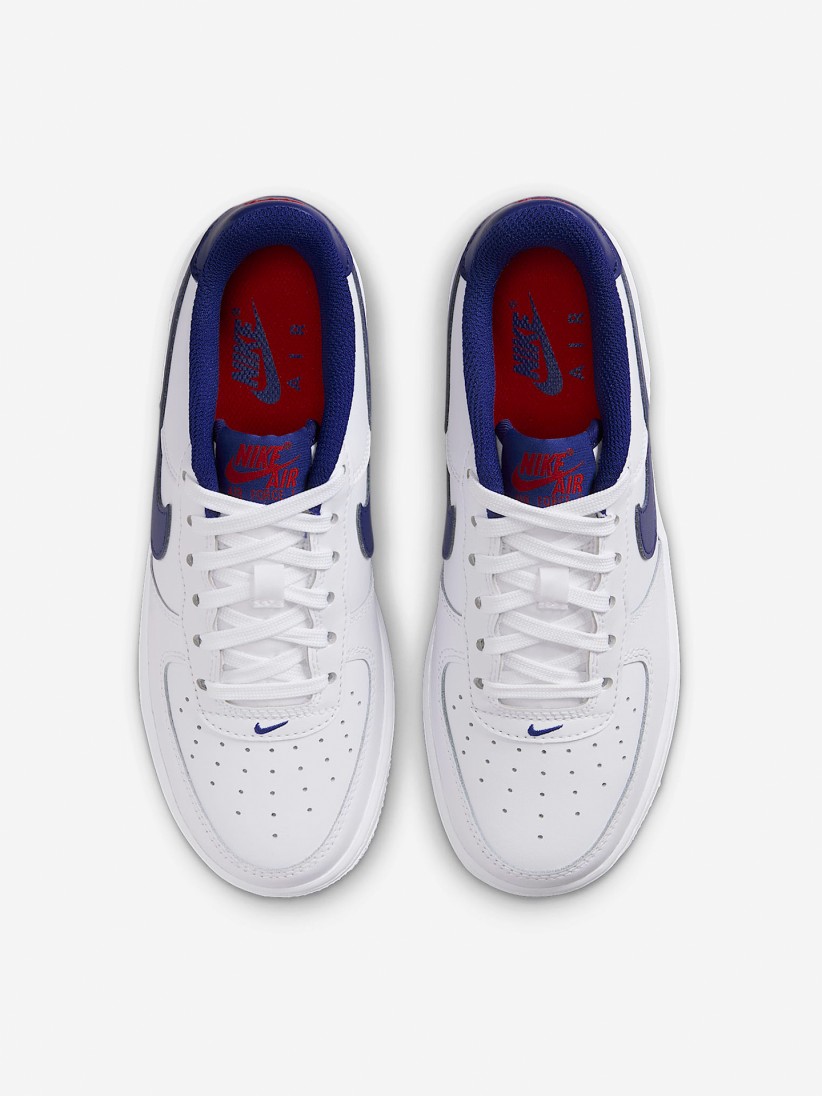 Sapatilhas Nike Air Force 1 Brancas e Azuis Jnior