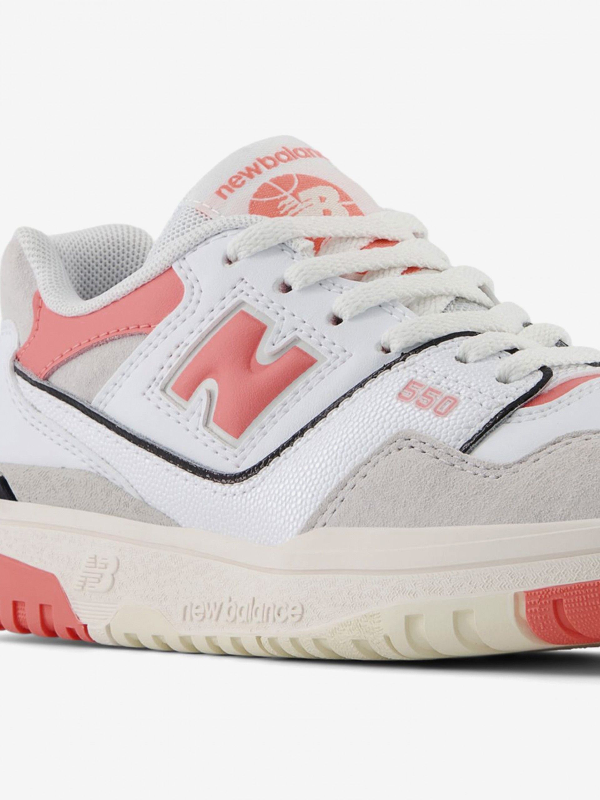 Sapatilhas New Balance PSB550 Brancas e Coral