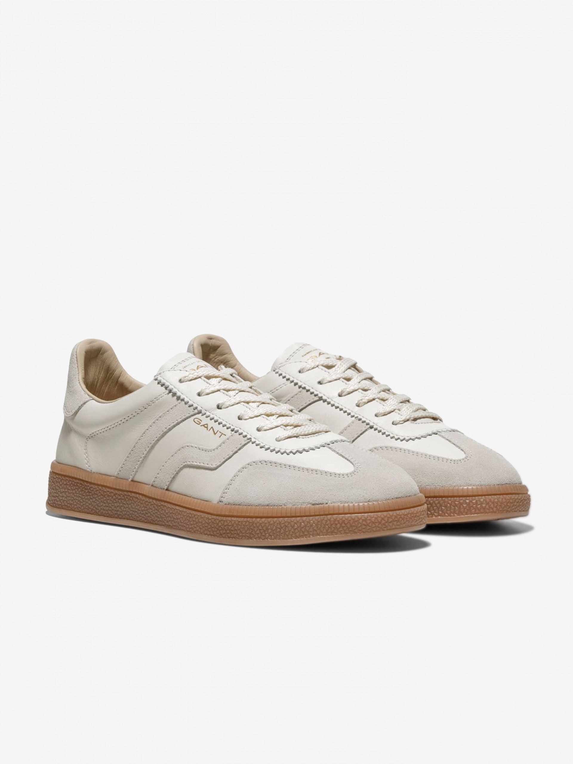 Gant Cuzima Beige Leather and Suede Sneakers