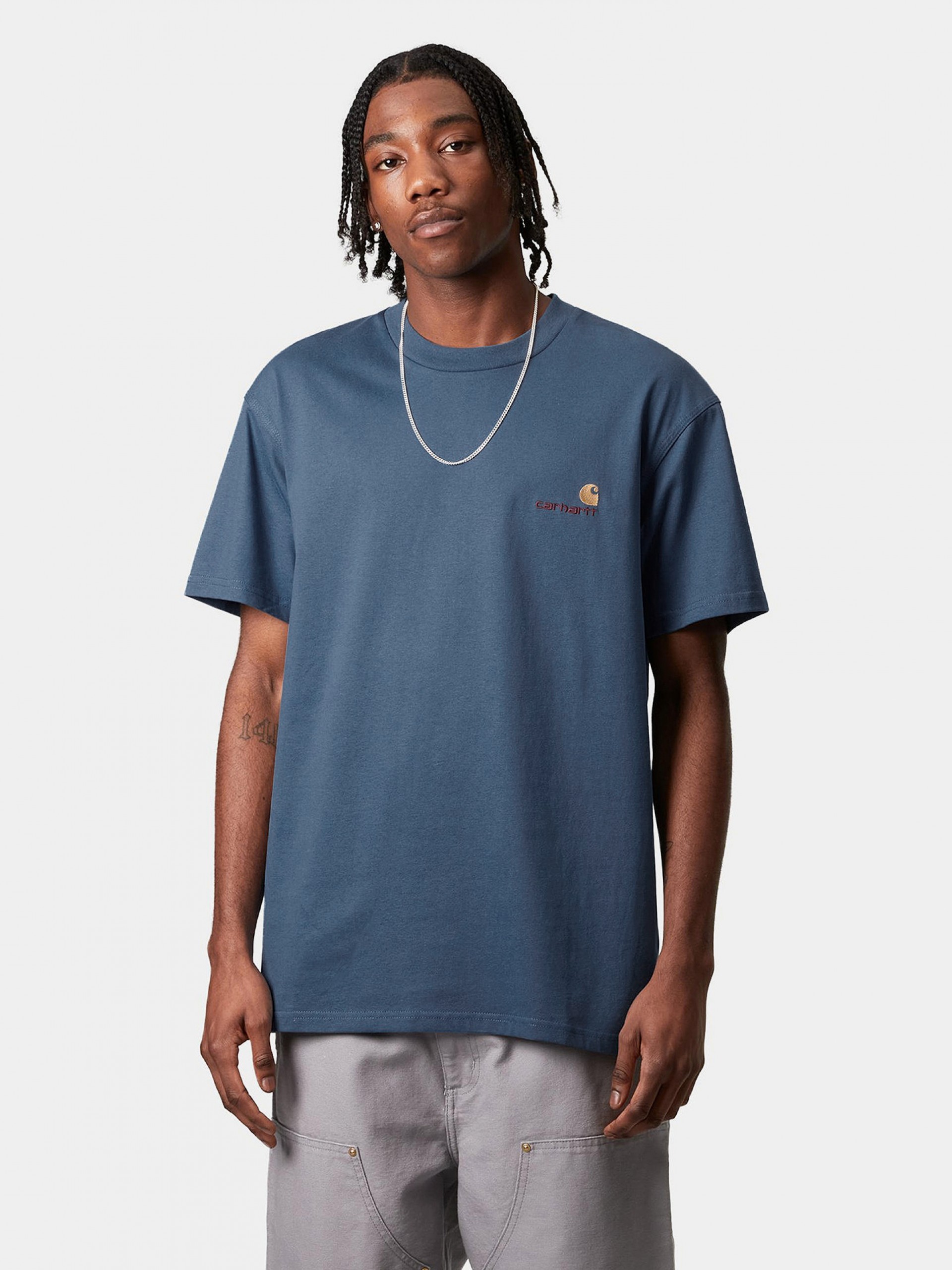 T-shirt Carhartt WIP American Script Azul
