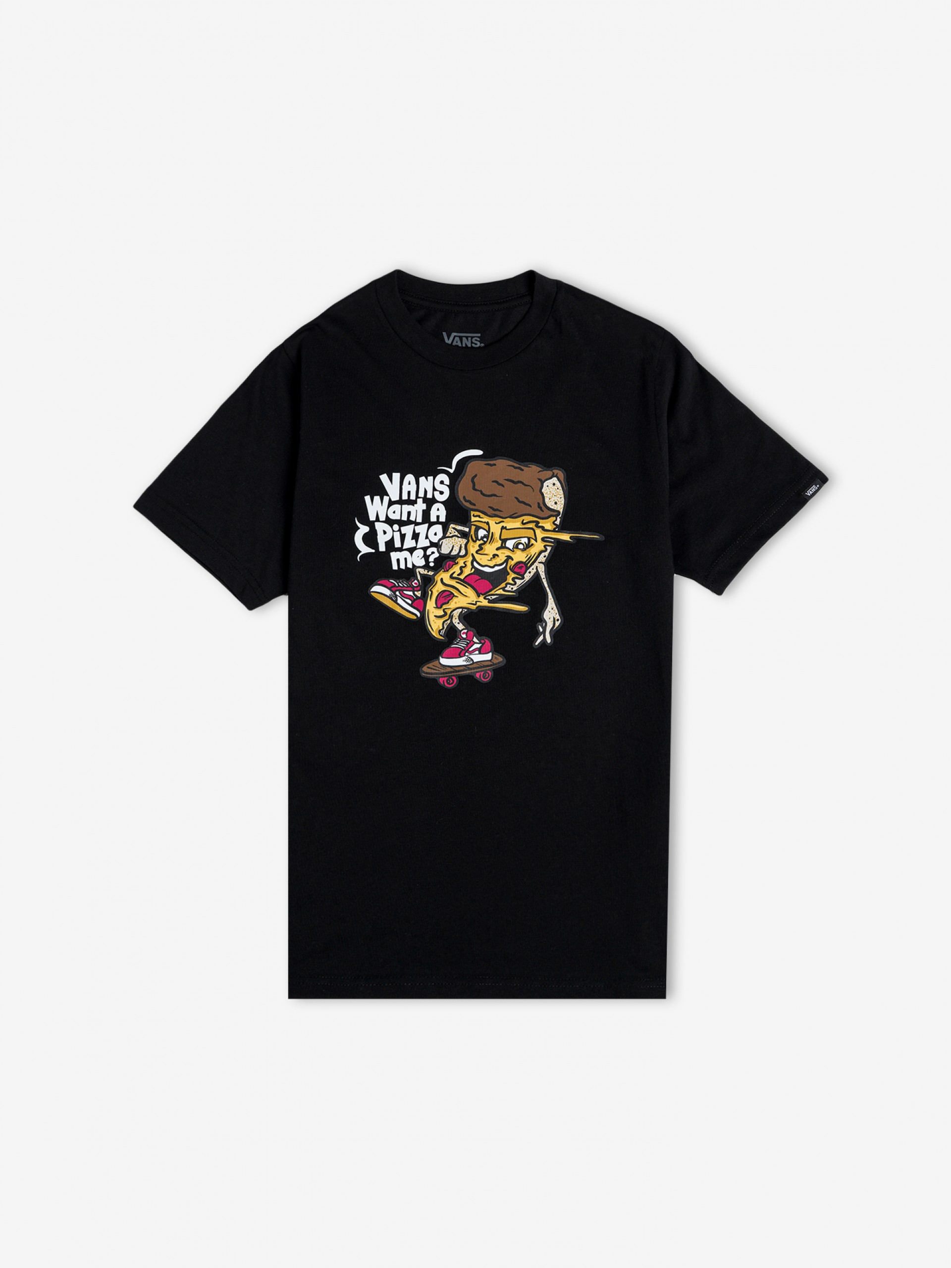 T-shirt Vans Pizza Me Kids Preta