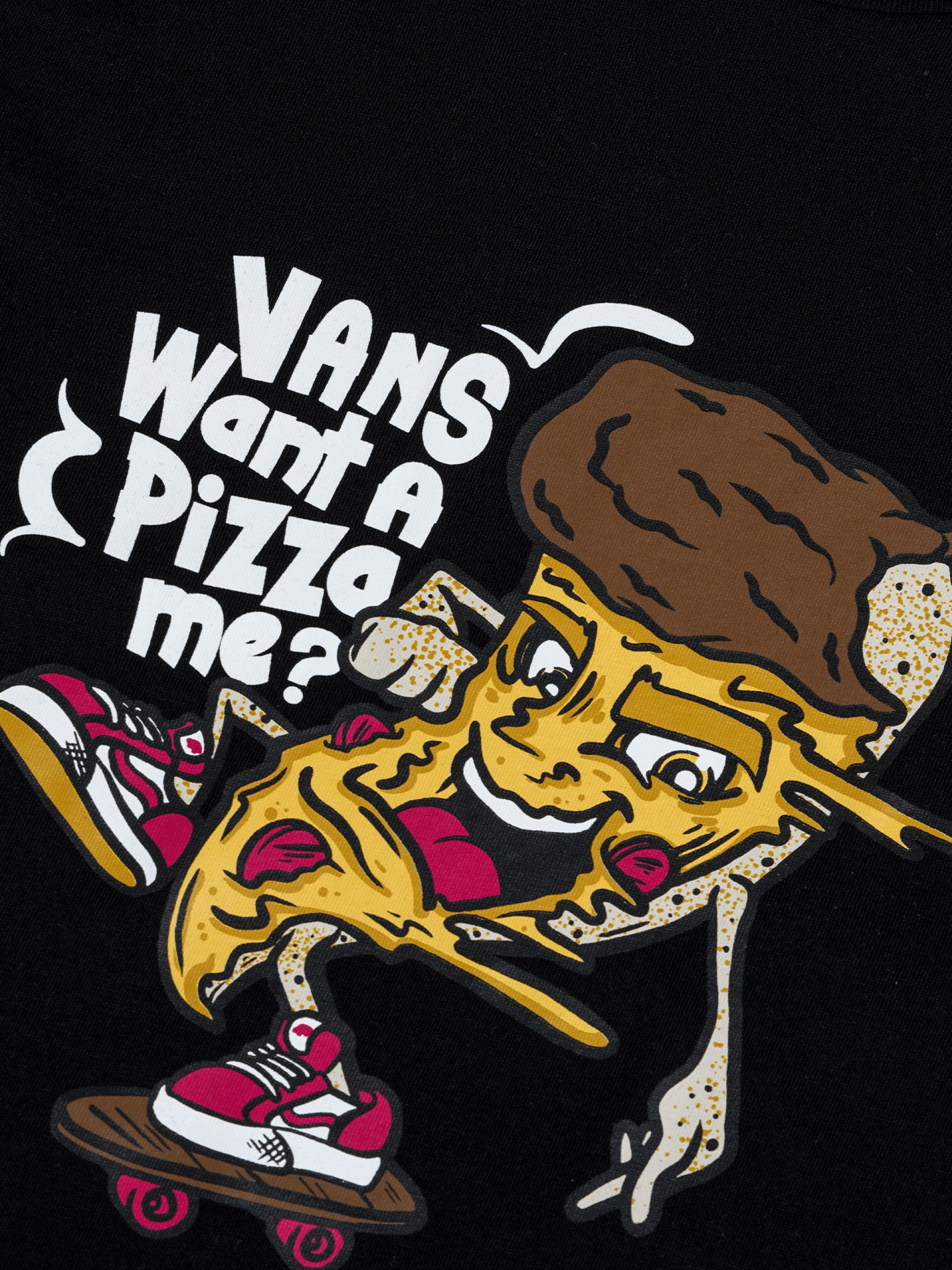 T-shirt Vans Pizza Me Kids Preta