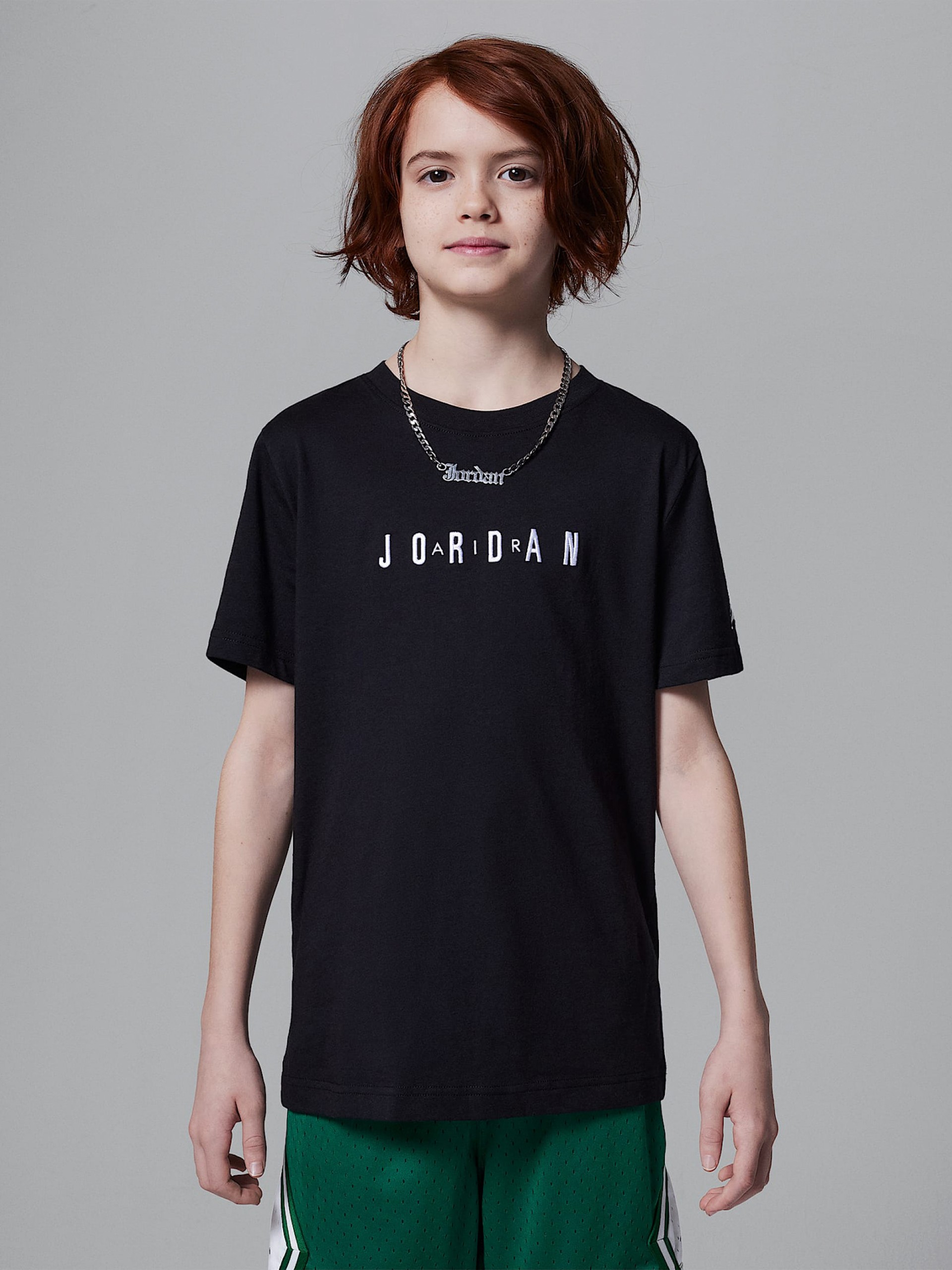 T-shirt Nike Jordan Embroidery Júnior Preta