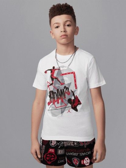 T-shirt Nike Jordan 3Peat Jnior Branca
