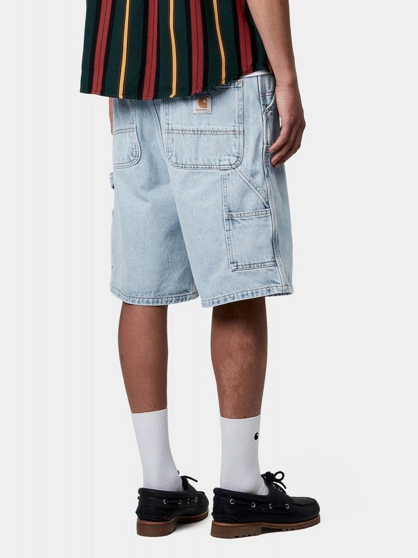 Pantalones Vaqueros Cortos Carhartt WIP Double Knee Azul Claro