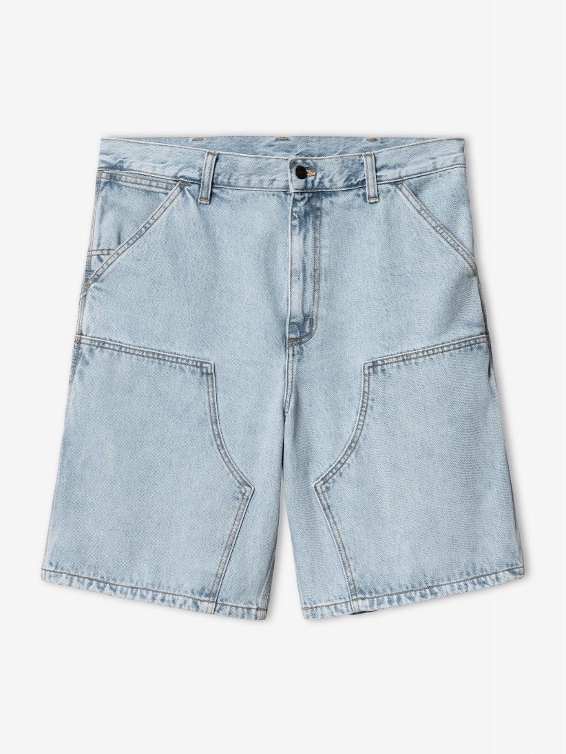 Pantalones Vaqueros Cortos Carhartt WIP Double Knee Azul Claro