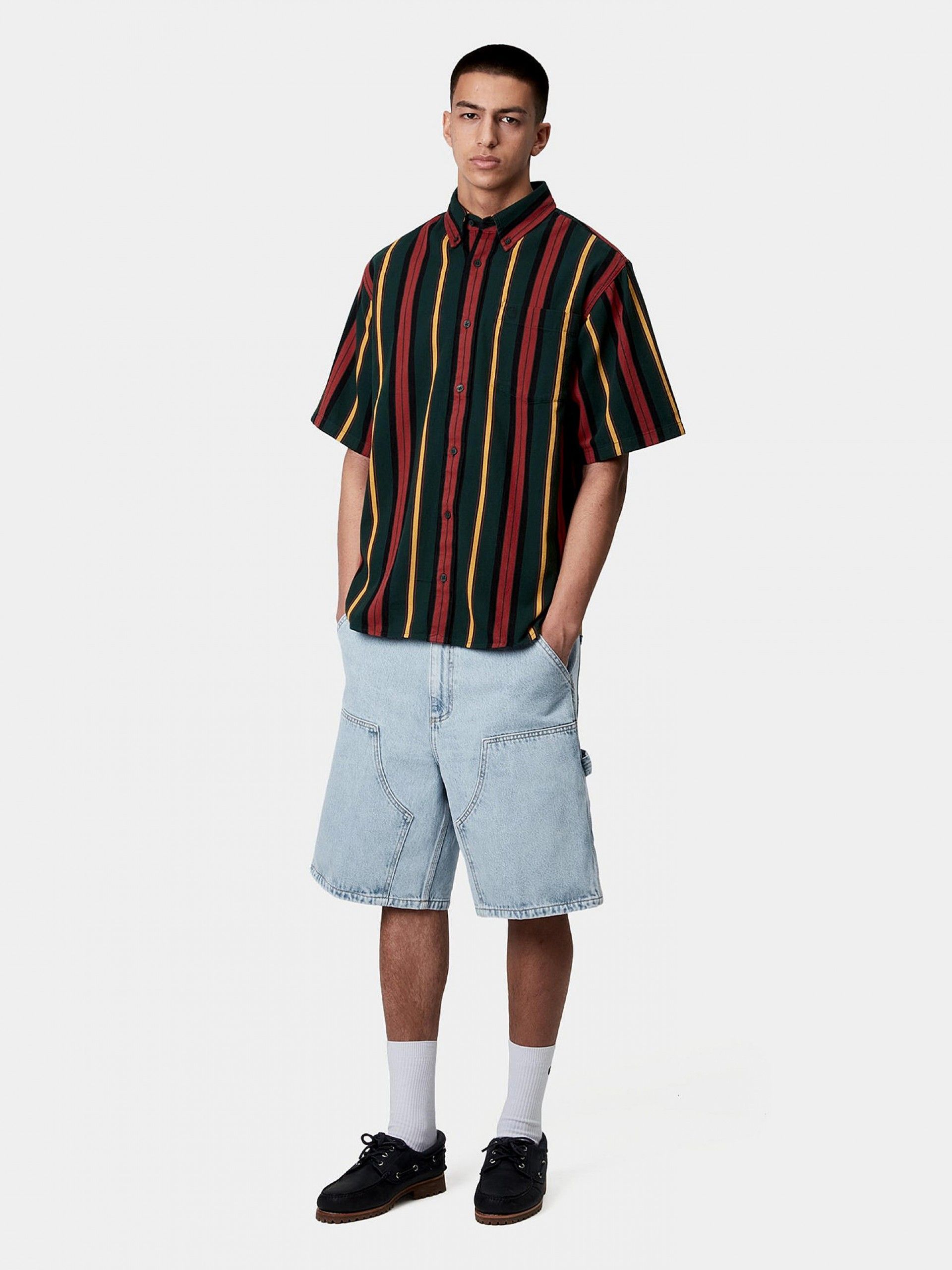 Carhartt WIP Double Knee Light Blue Denim Shorts