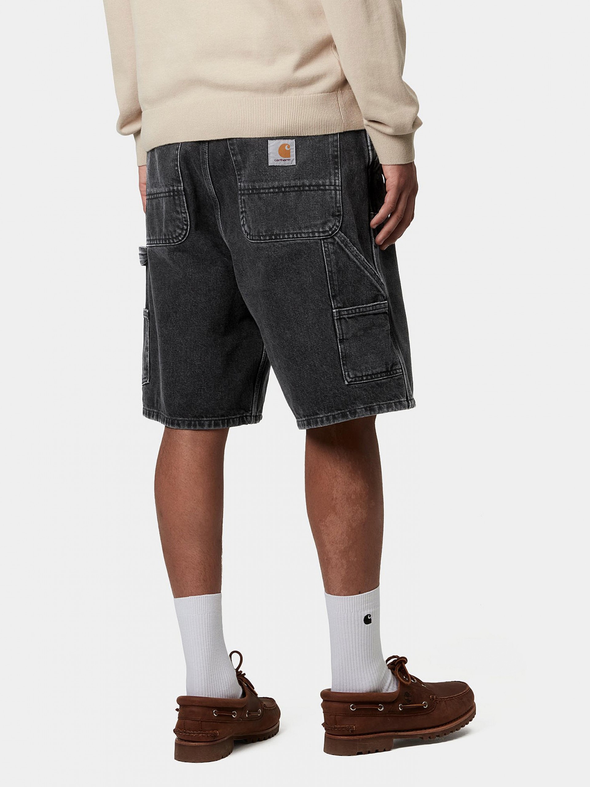 Carhartt WIP Double Knee Black Denim Shorts