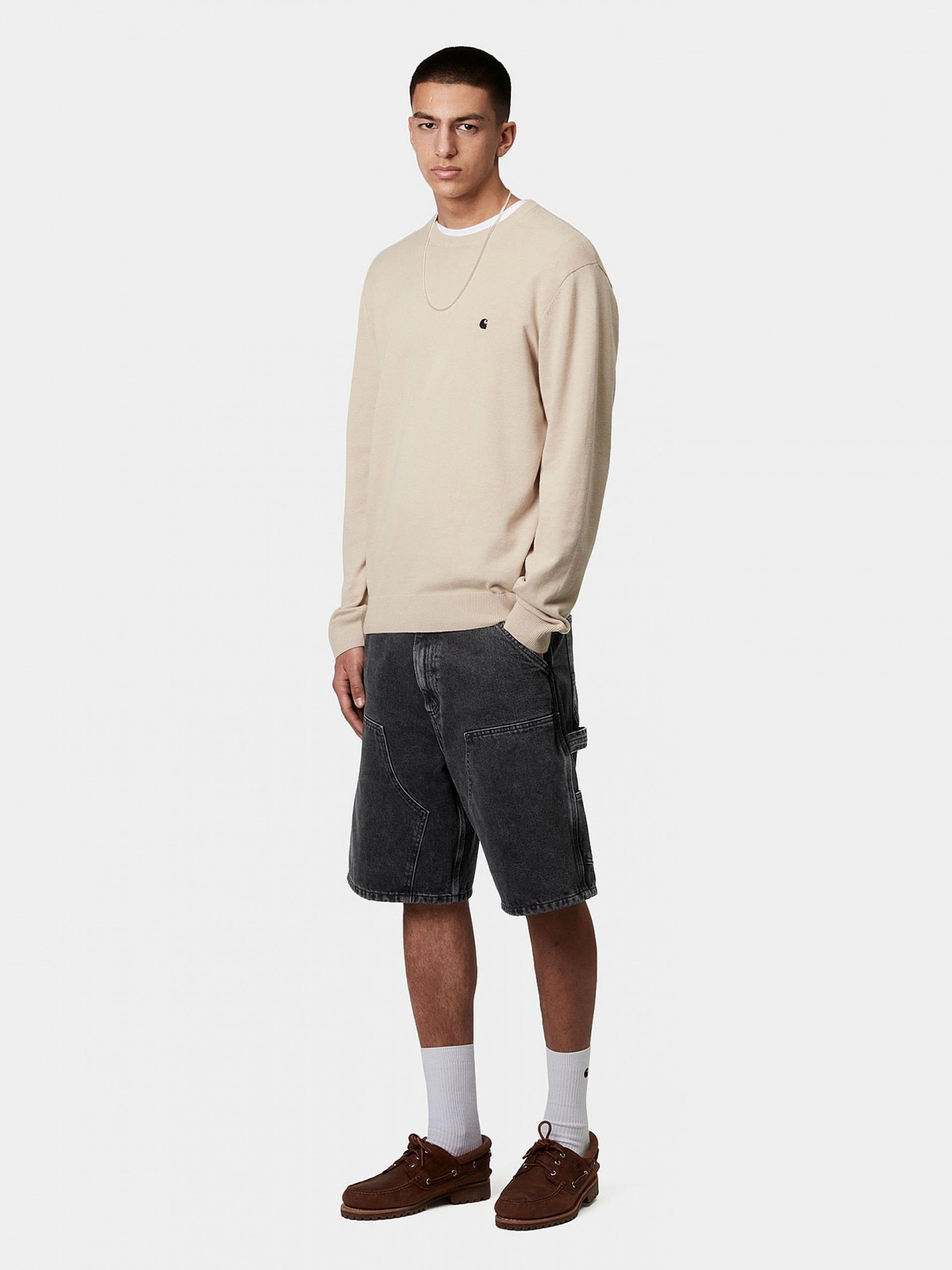 Carhartt WIP Double Knee Black Denim Shorts