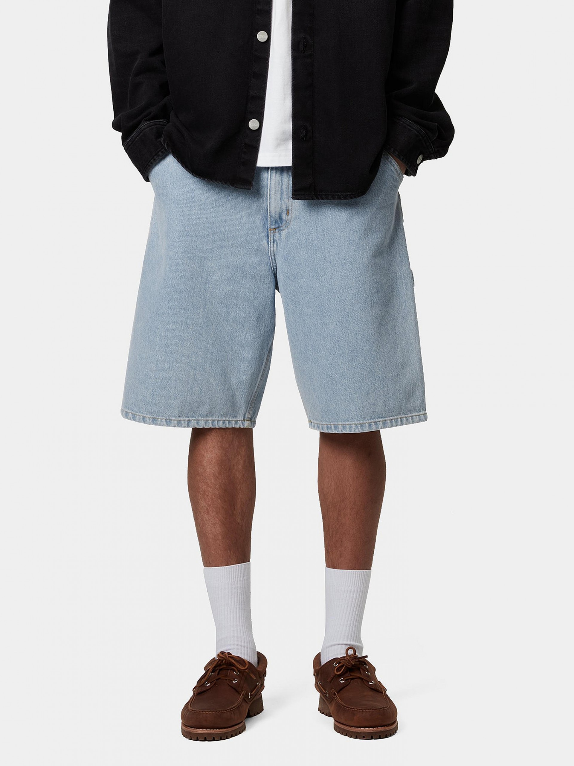 Calções de Ganga Carhartt WIP Single Knee Azuis Claros