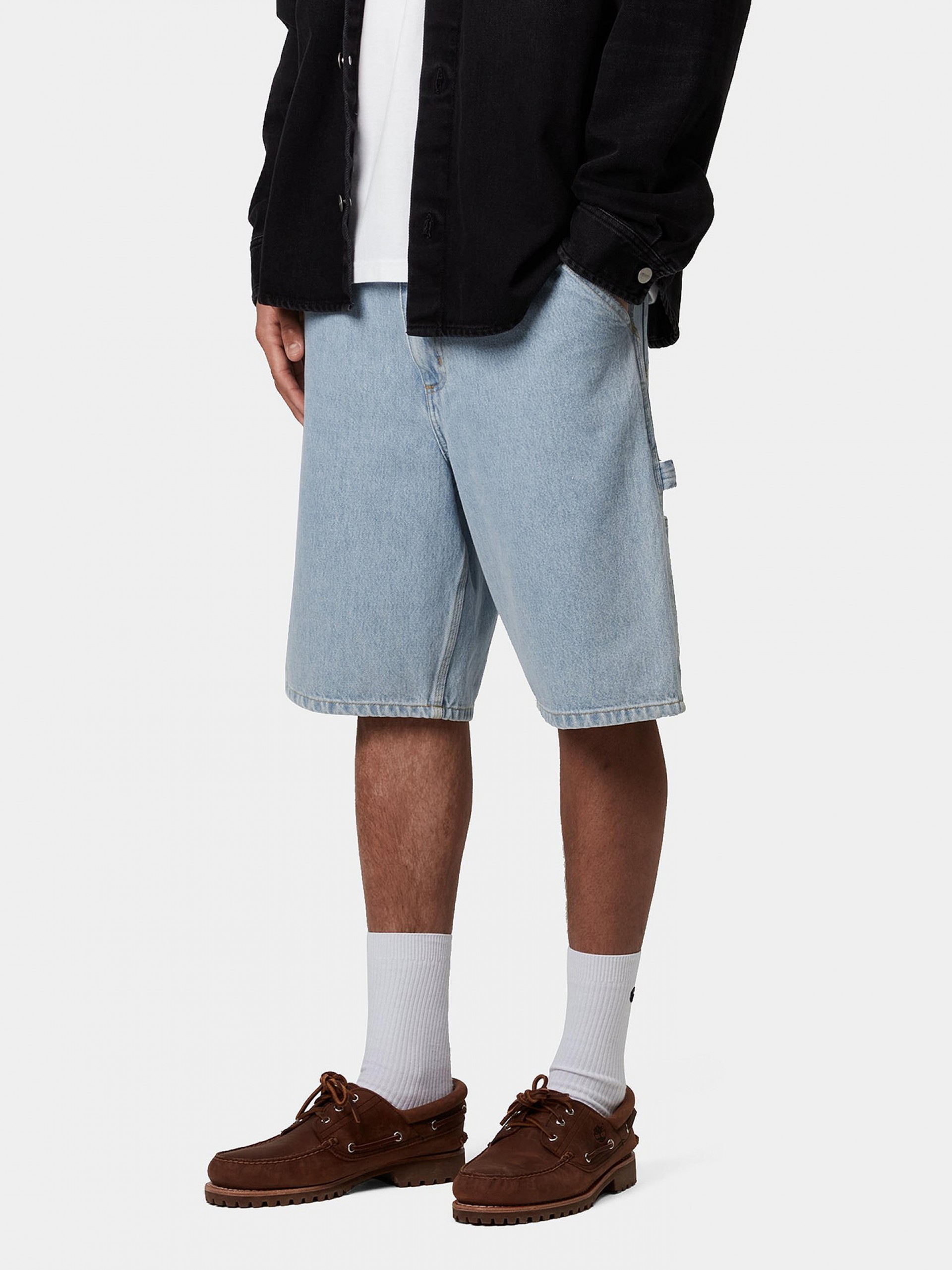 Calções de Ganga Carhartt WIP Single Knee Azuis Claros