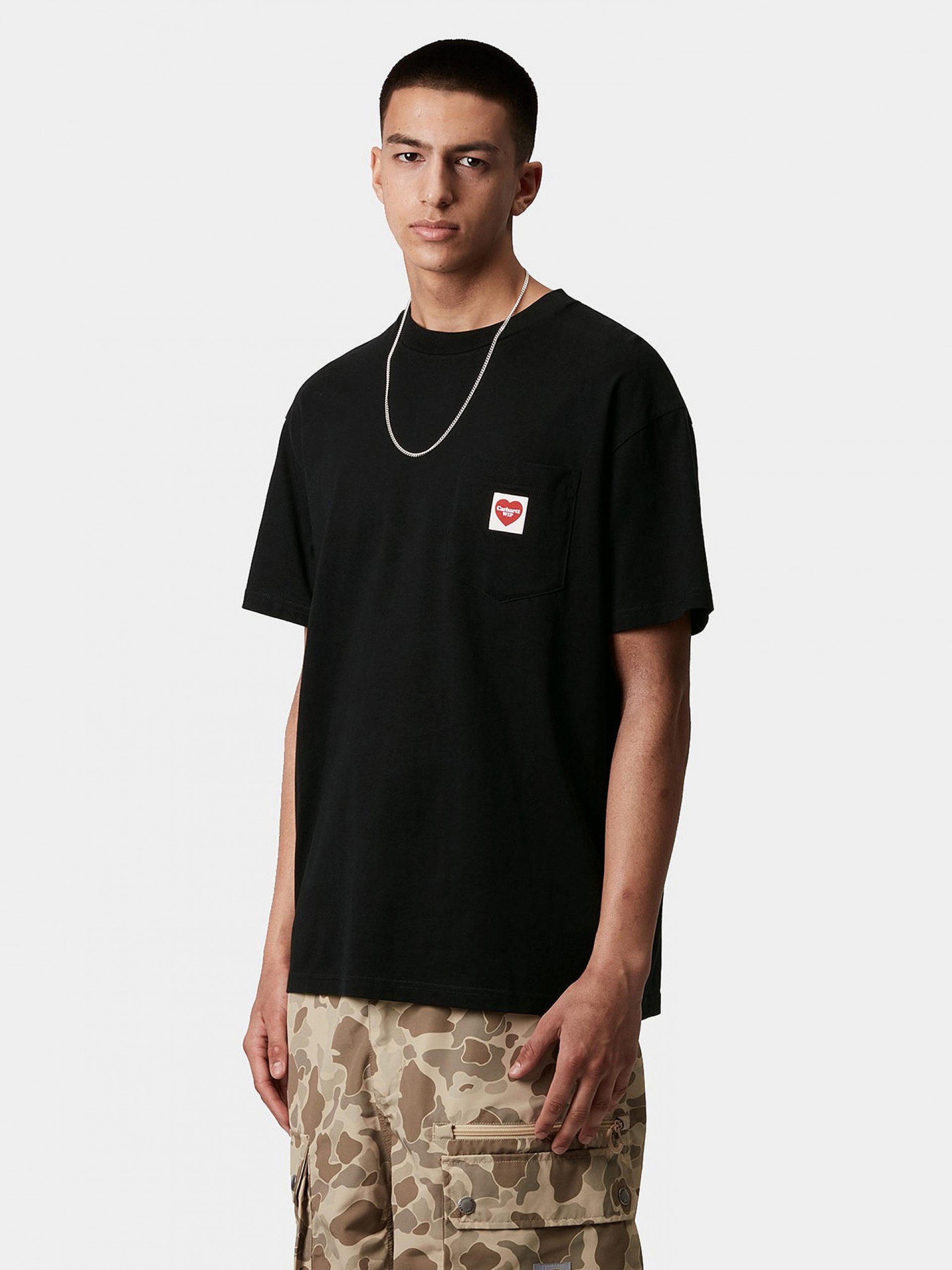 T-shirt Carhartt WIP Pocket Heart Preta