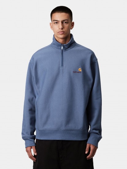 Sudadera con Cremallera Carhartt WIP American Script Azul