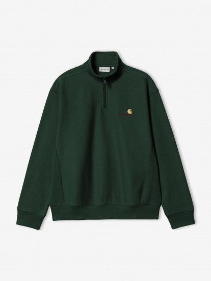 Sudadera con Cremallera Carhartt WIP American Script Verde