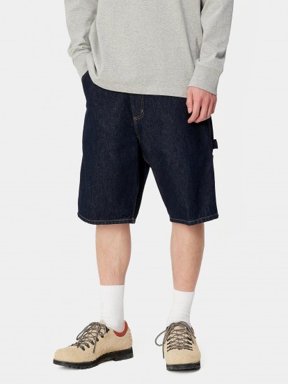 Pantalones Vaqueros Cortos Carhartt WIP Single Knee Azul Oscuro