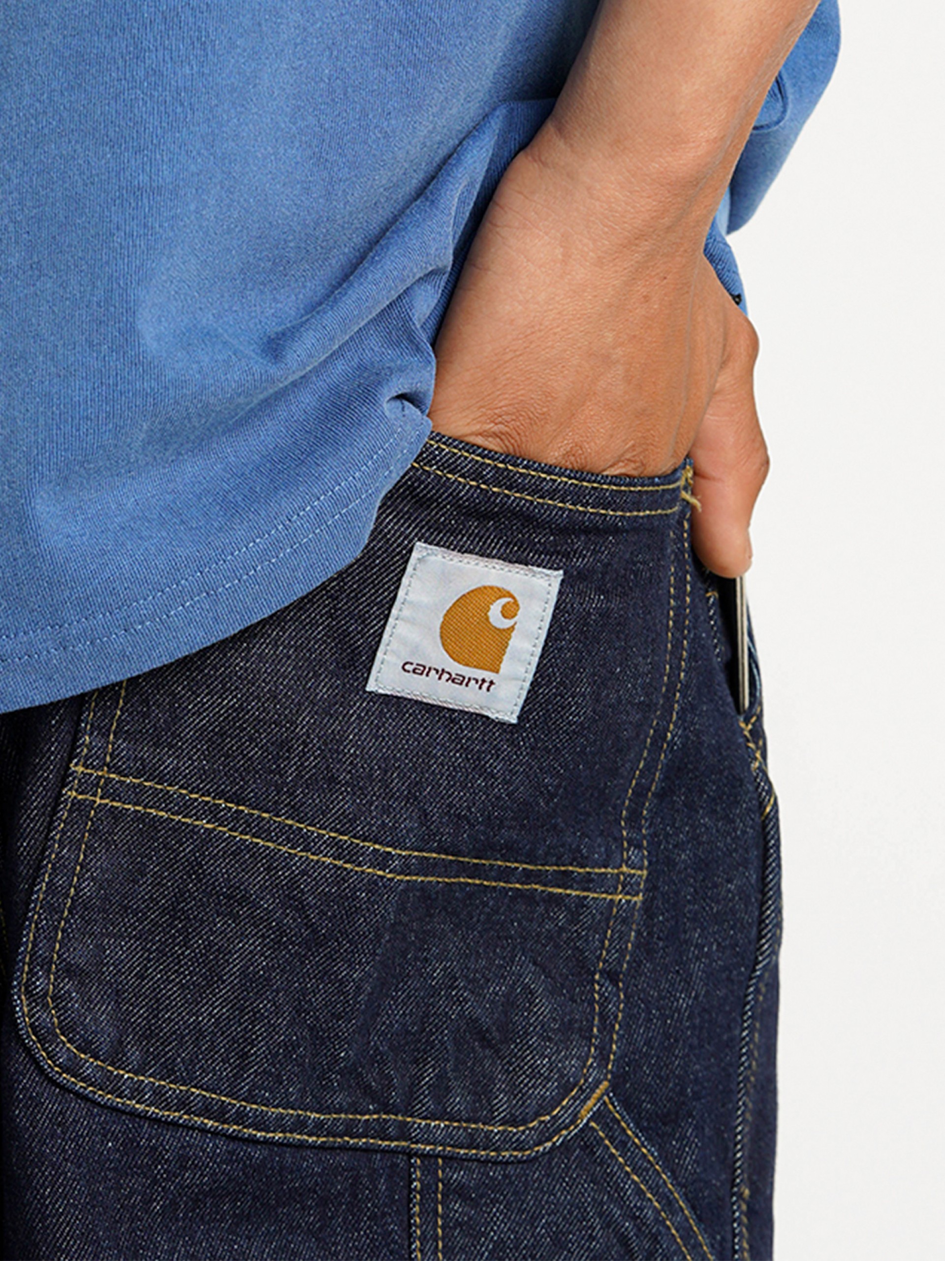 Carhartt WIP Single Knee Dark Blue Denim Shorts
