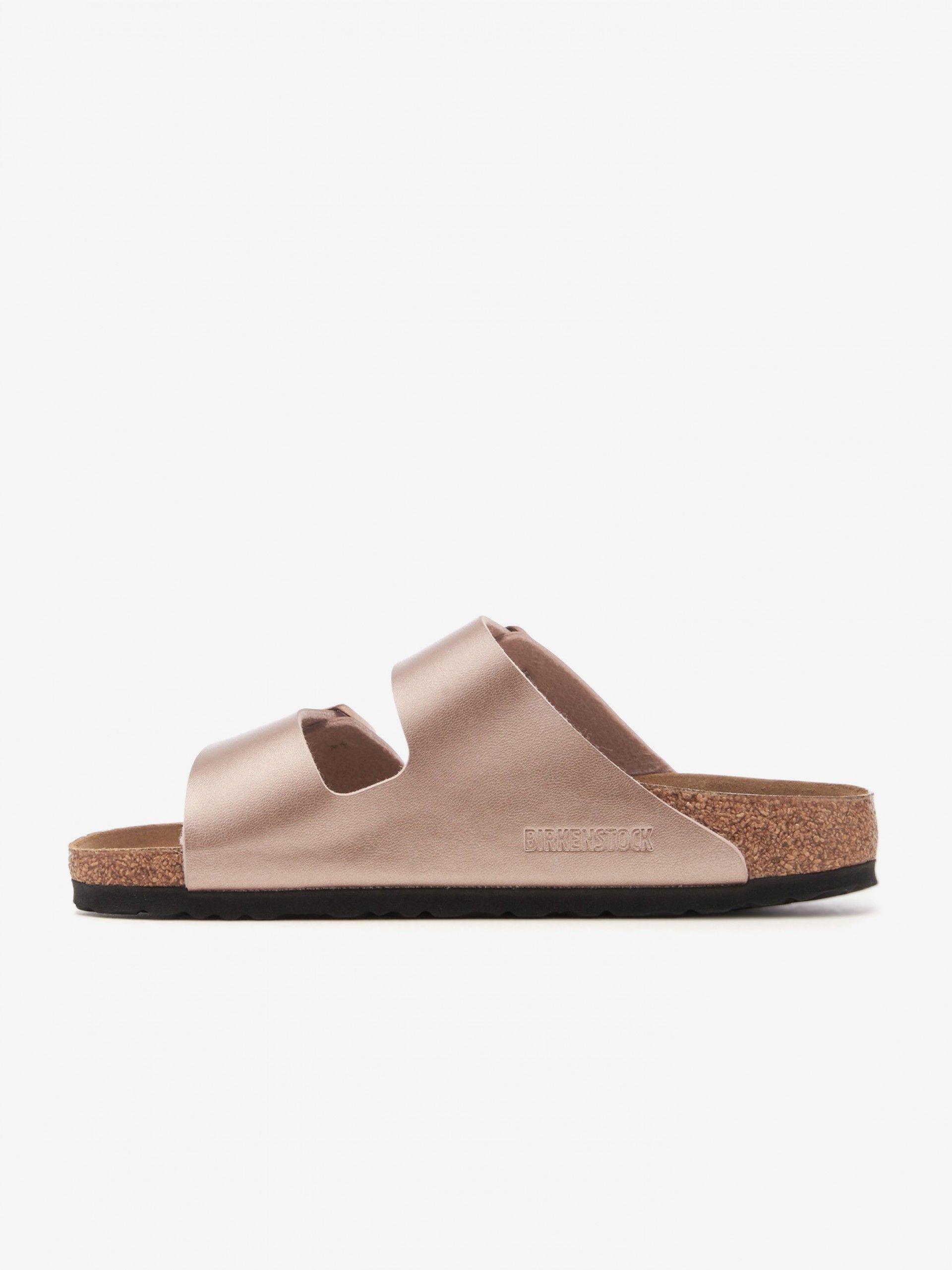 Birkenstock Arizona Birko-Flor Rose Gold Slides