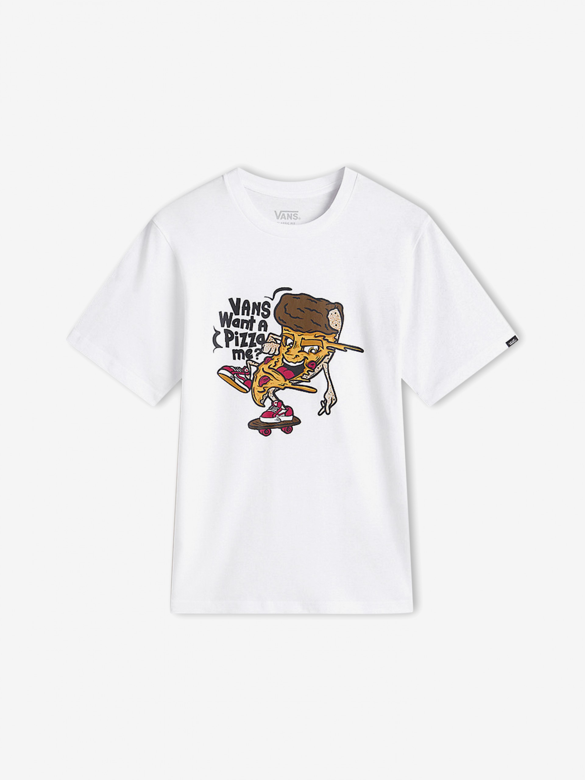 T-shirt Vans Pizza Me Kids Branca