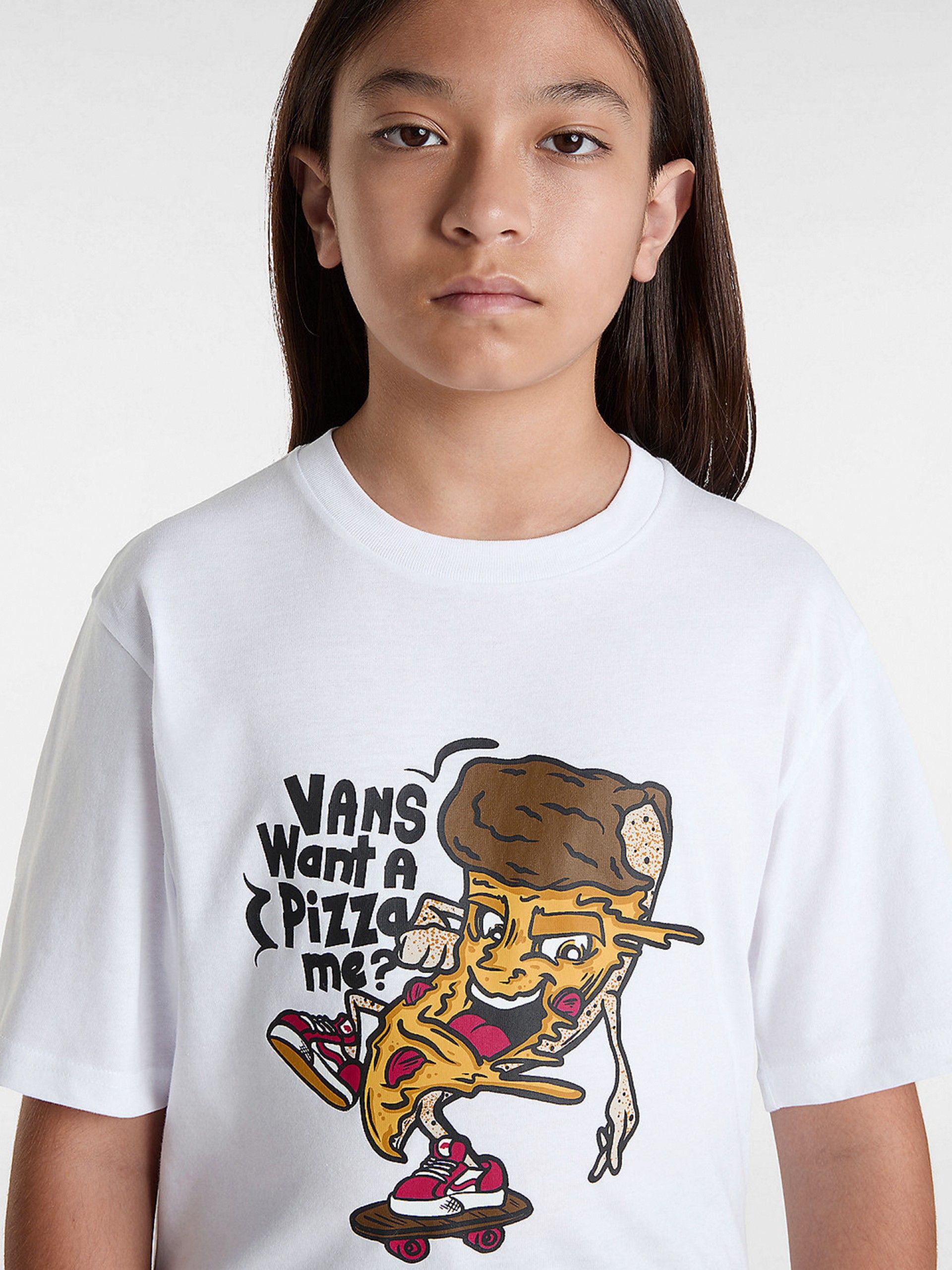 T-shirt Vans Pizza Me Kids Branca