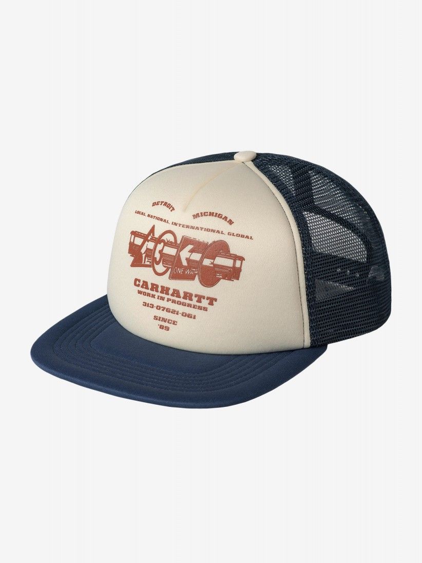 Gorra Carhartt WIP Runaway Trucker Azul y Beige