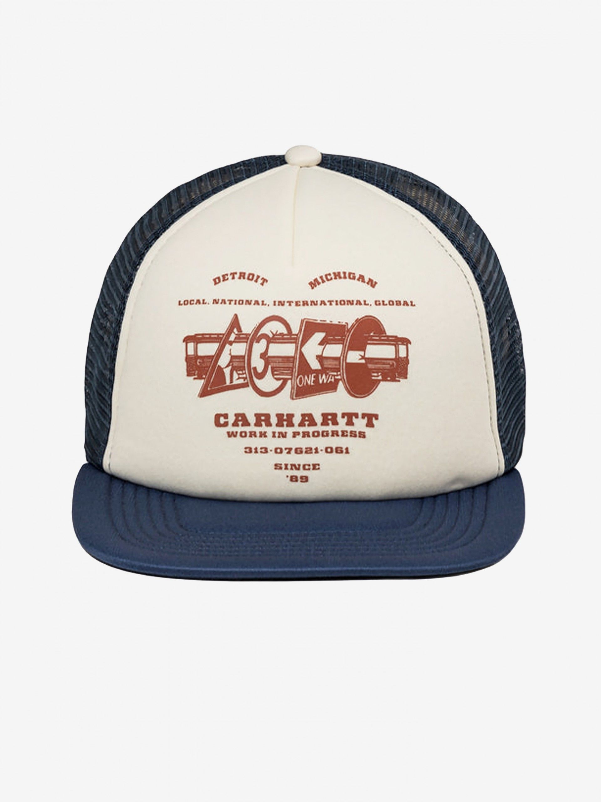 Carhartt WIP Runaway Trucker Blue and Beige Cap