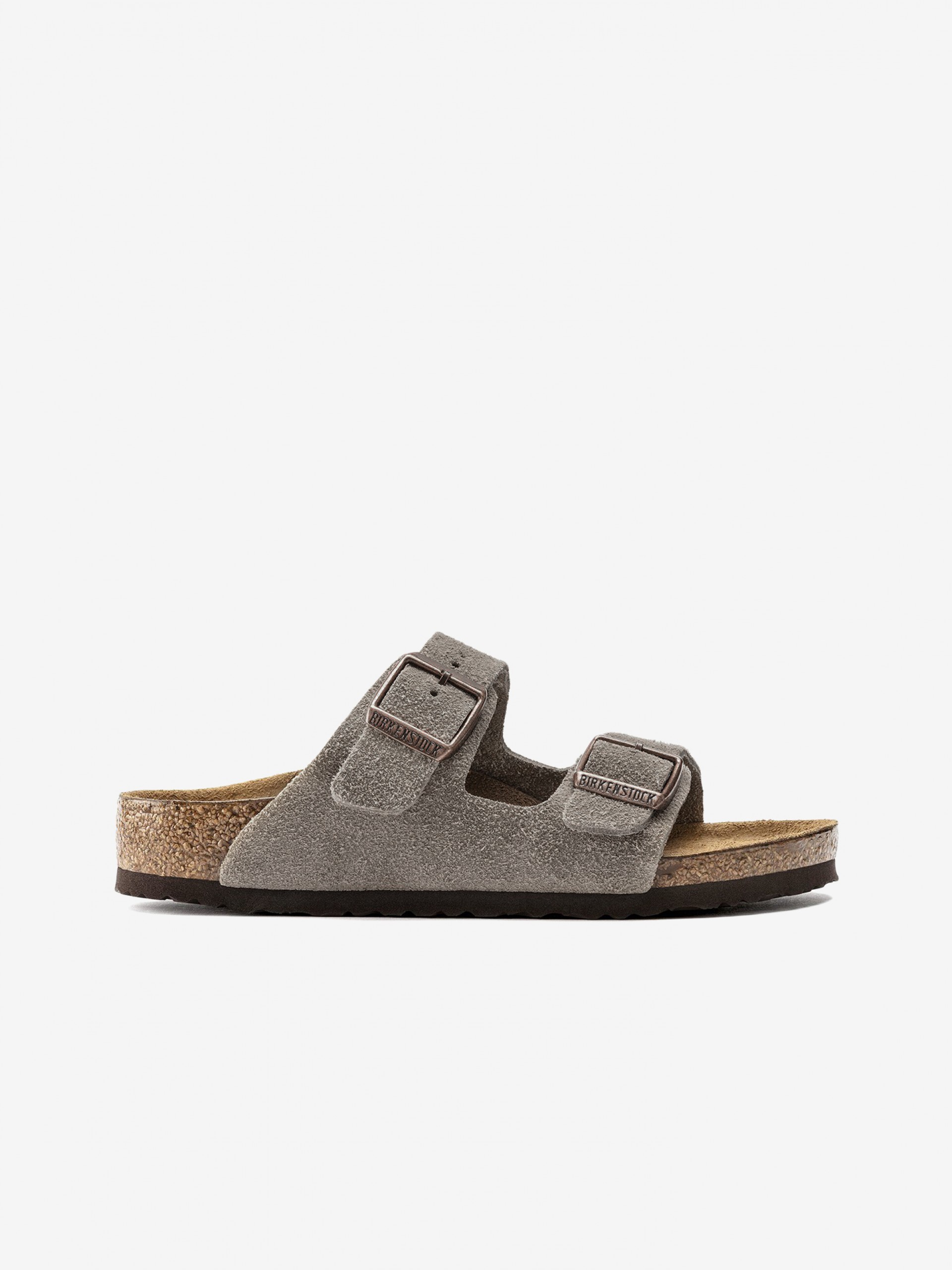 Chinelos Birkenstock Arizona Couro em Camurça Kids Cinzentos