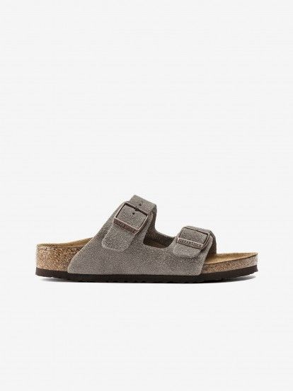 Birkenstock Arizona SFB Suede Kids Grey Slides