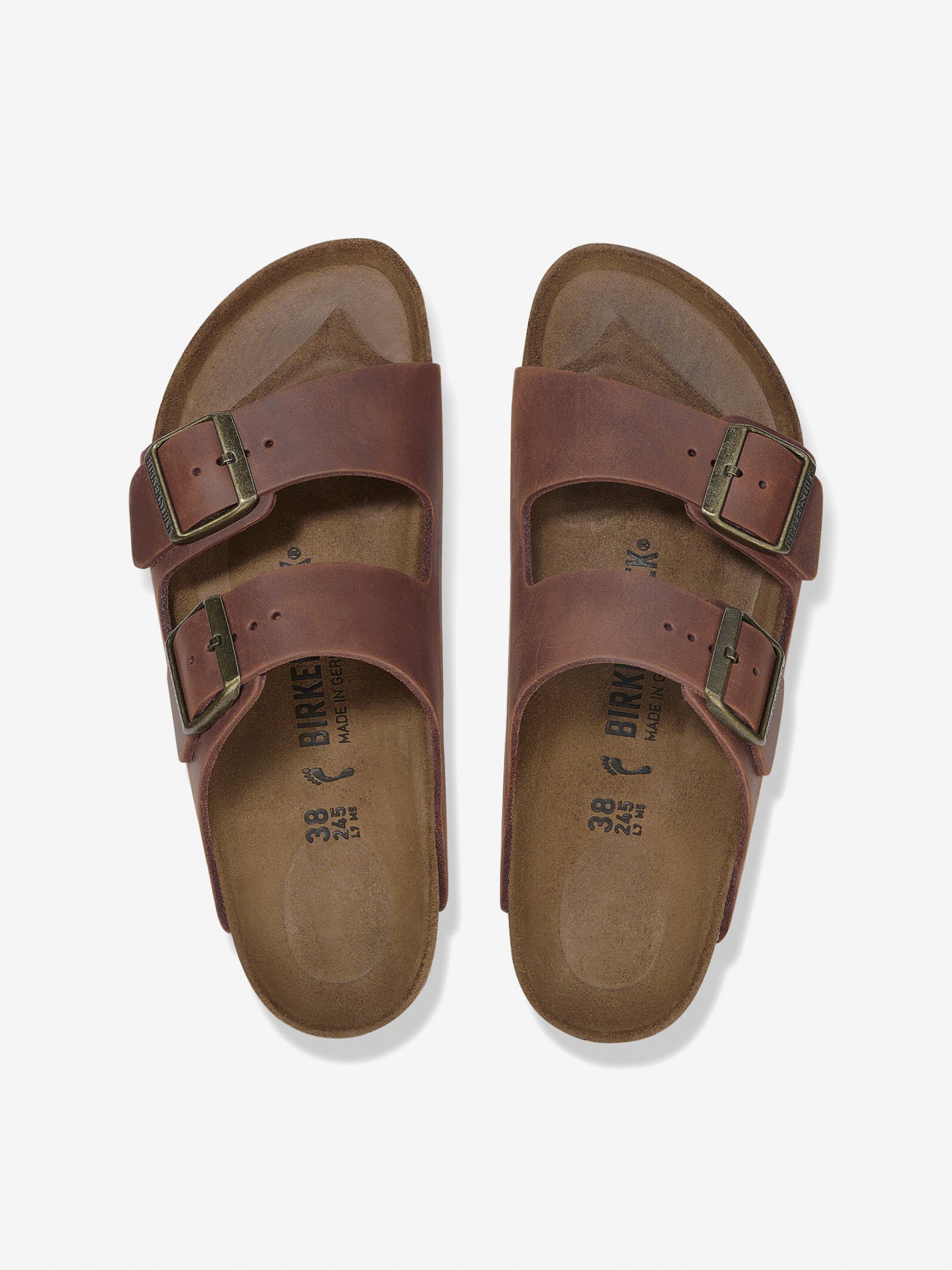 Chinelos Birkenstock Arizona Oiled Leather Castanhos