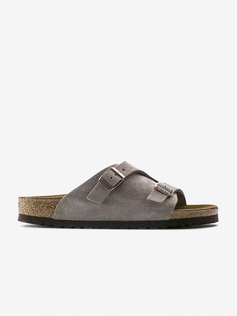 Chinelos Birkenstock Zurich Couro em Camura Cinzentos